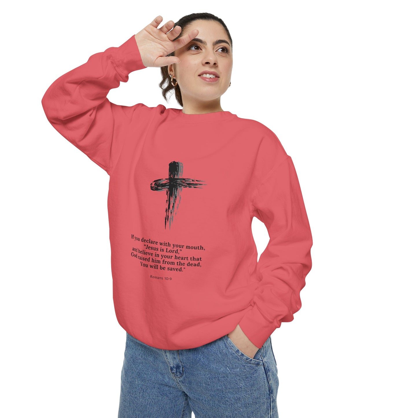 Unisex Garment-Dyed Sweatshirt with Inspirational Quote