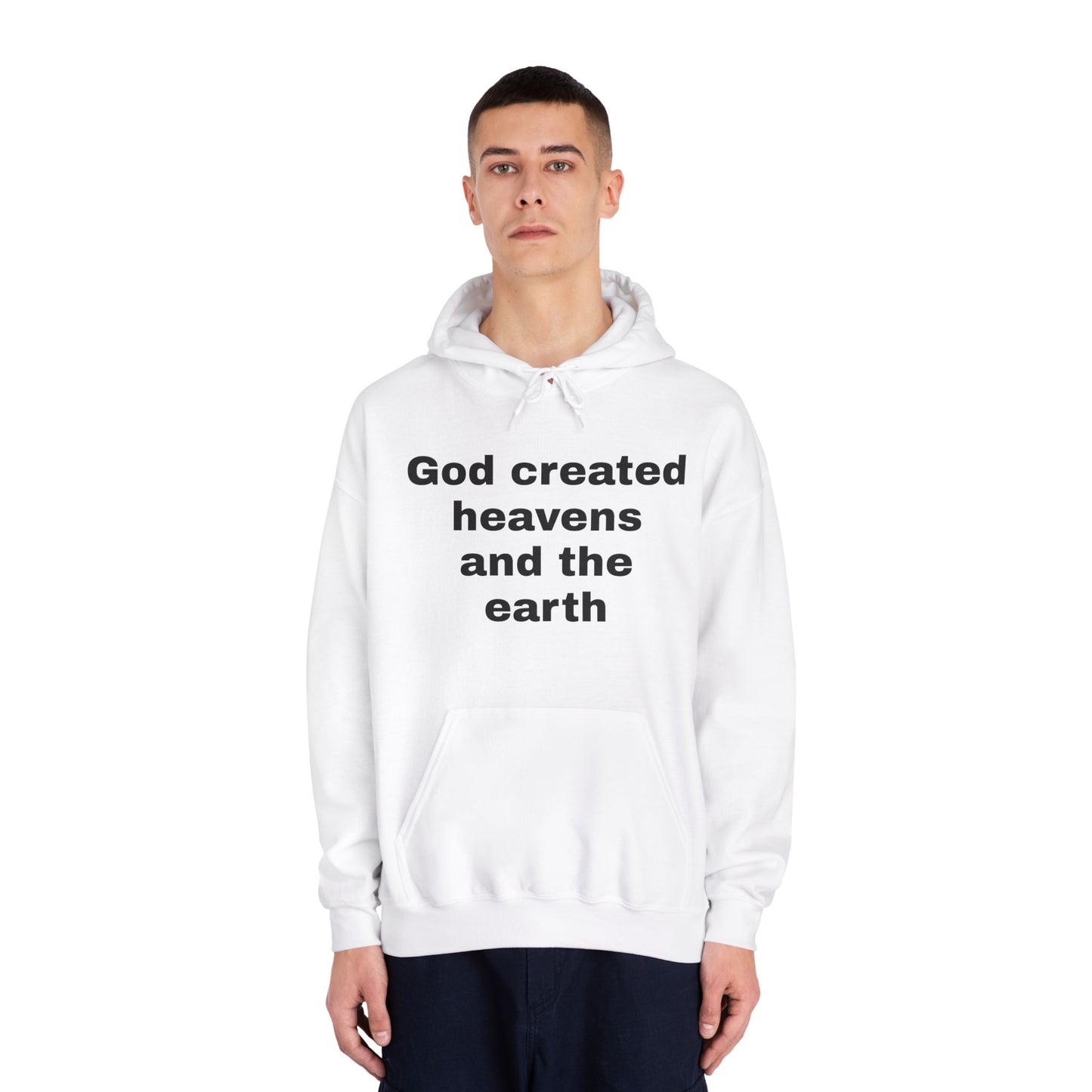 Inspirational Hooded Sweatshirt - Earth & Heavens Design, Unisex Hoodie, Religious Apparel, God Quote Sweatshirt, Gift for Believers