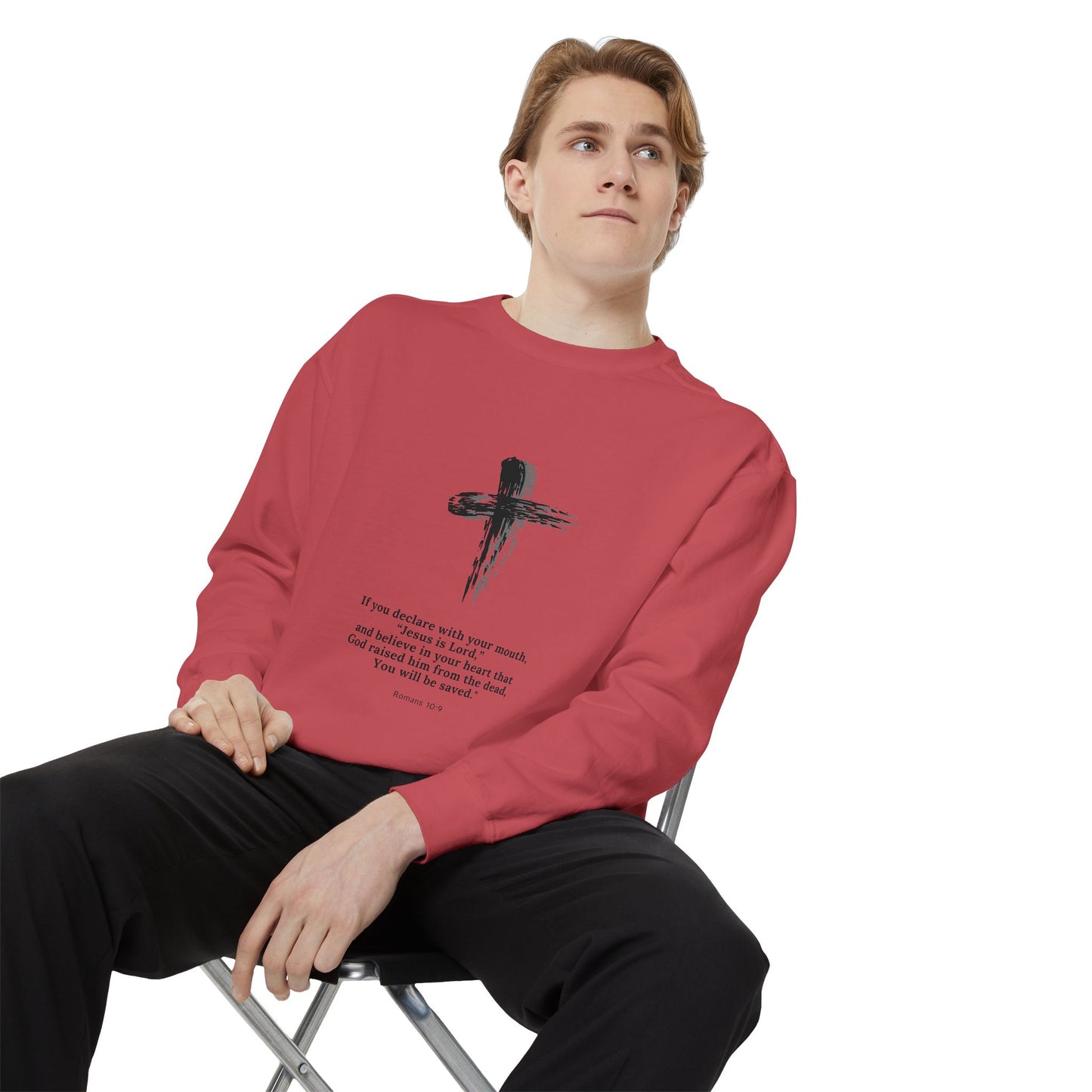 Unisex Garment-Dyed Sweatshirt with Inspirational Quote