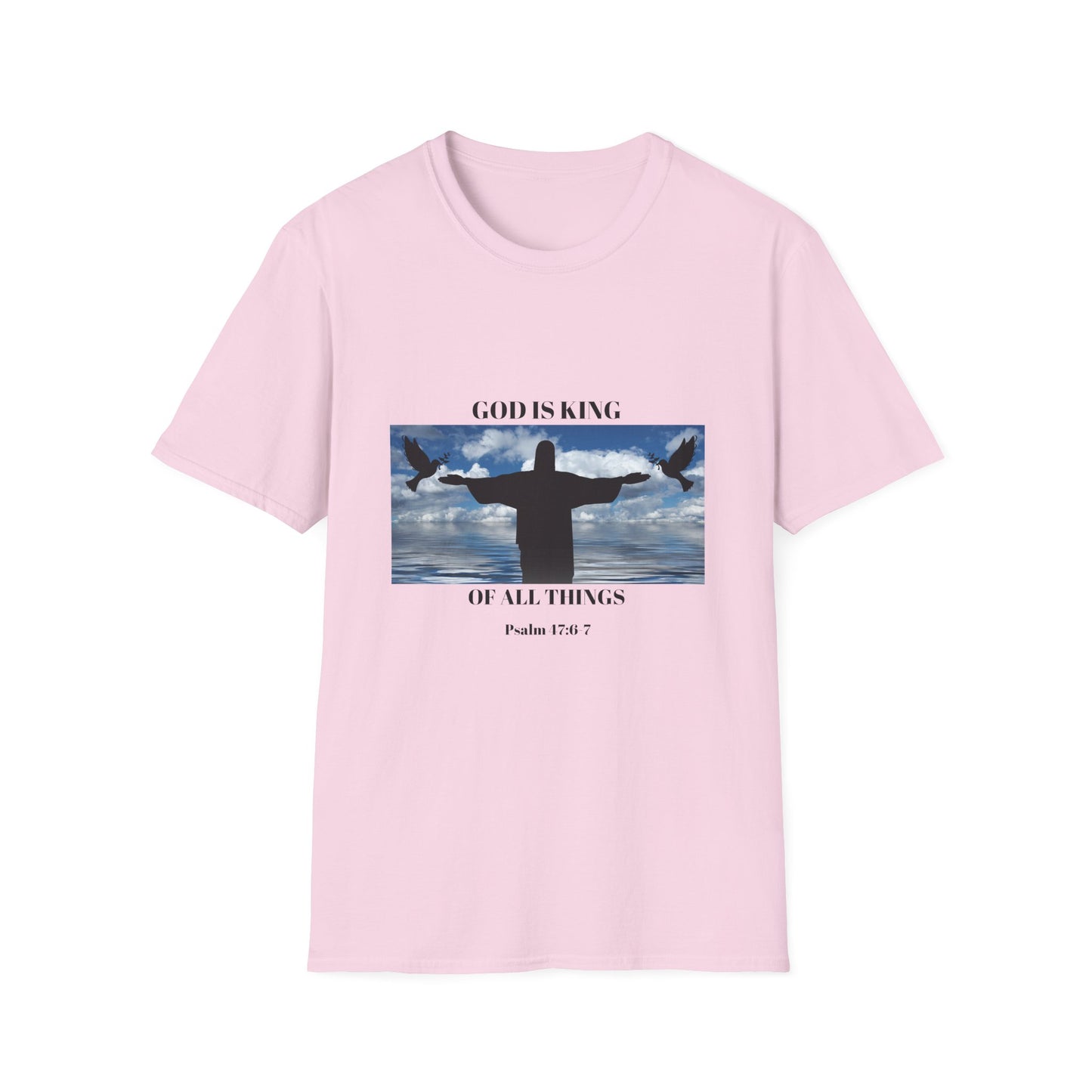 God Is King Unisex Softstyle T-Shirt | Psalm 147:5 | Faith-Inspired Apparel