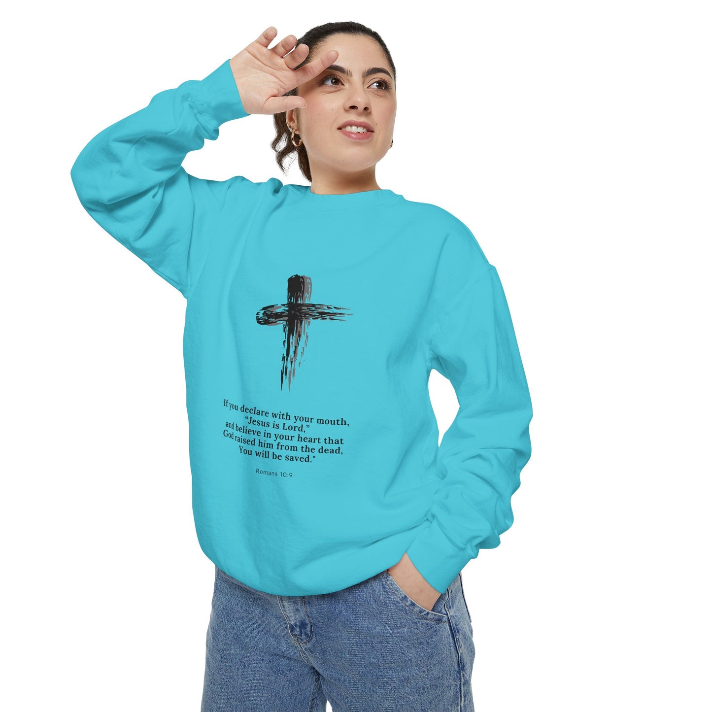 Unisex Garment-Dyed Sweatshirt with Inspirational Quote