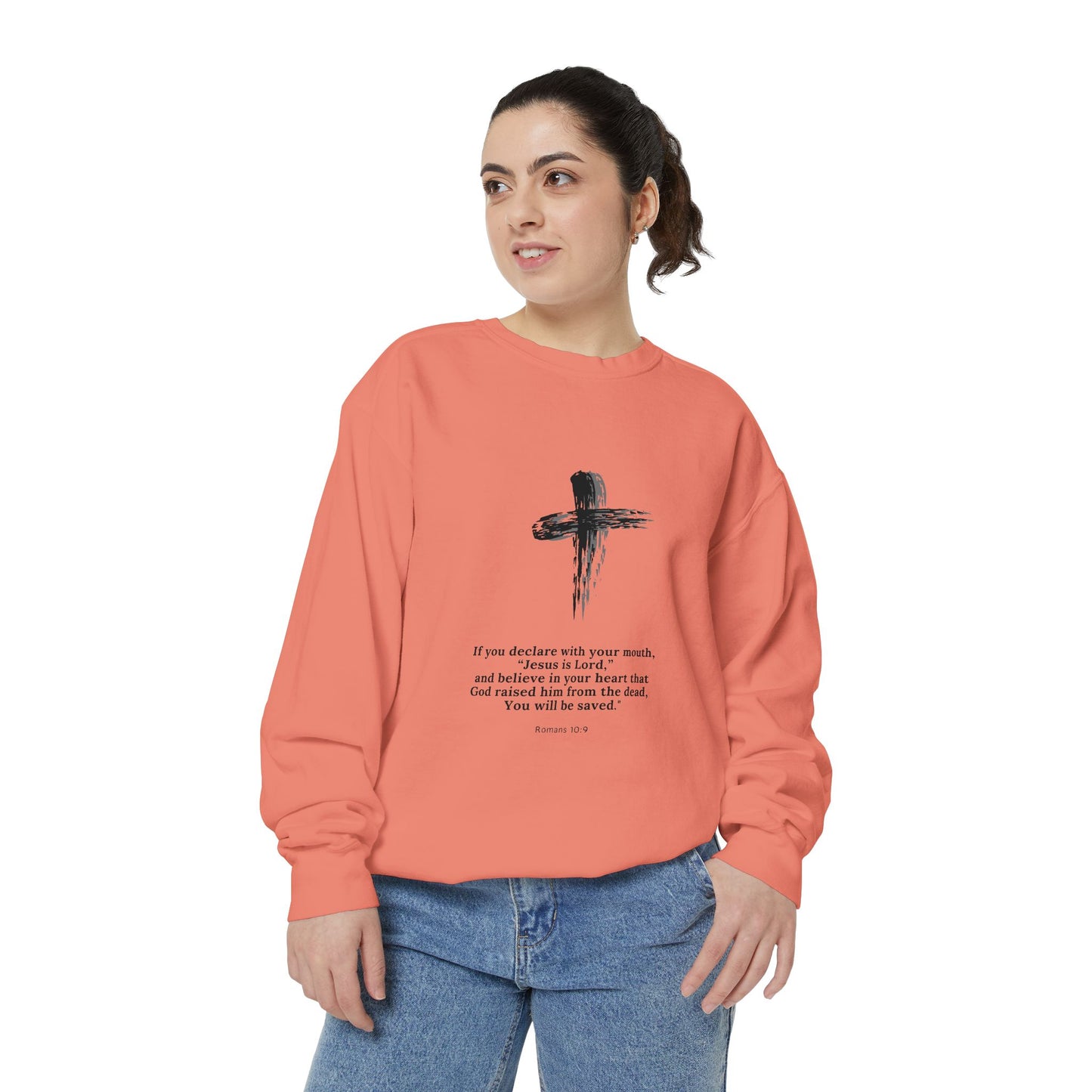 Unisex Garment-Dyed Sweatshirt with Inspirational Quote