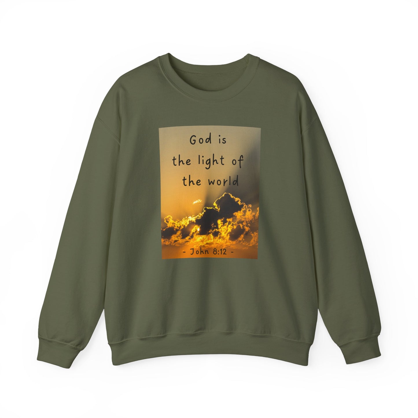 Faith & Family Unisex Heavy Blend™ Crewneck Sweatshirt - 'God is the Light of the World' & 'Best Mom Ever' Design