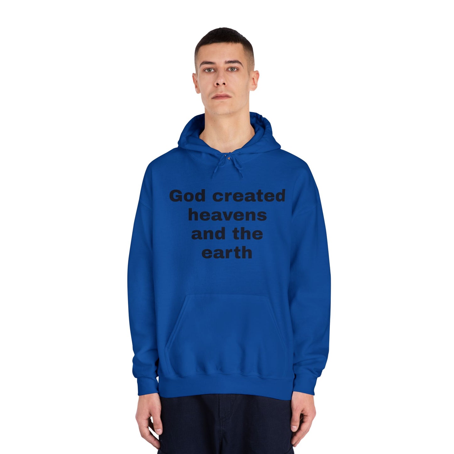 Inspirational Hooded Sweatshirt - Earth & Heavens Design, Unisex Hoodie, Religious Apparel, God Quote Sweatshirt, Gift for Believers