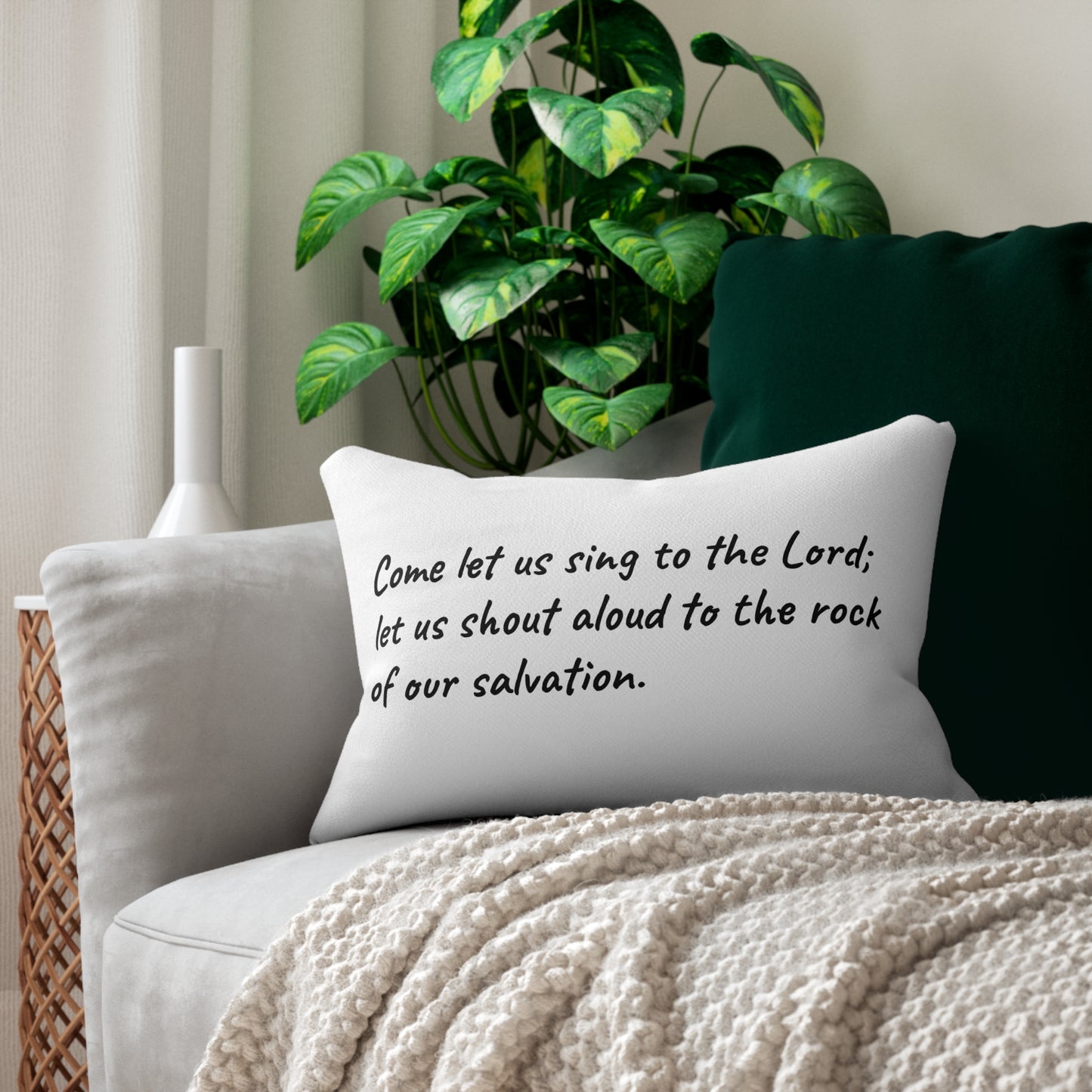 Inspirational Lumbar Pillow, Christian Decor, Religious Home Accent, Faith-Based Gift, Church and Spiritual Decor