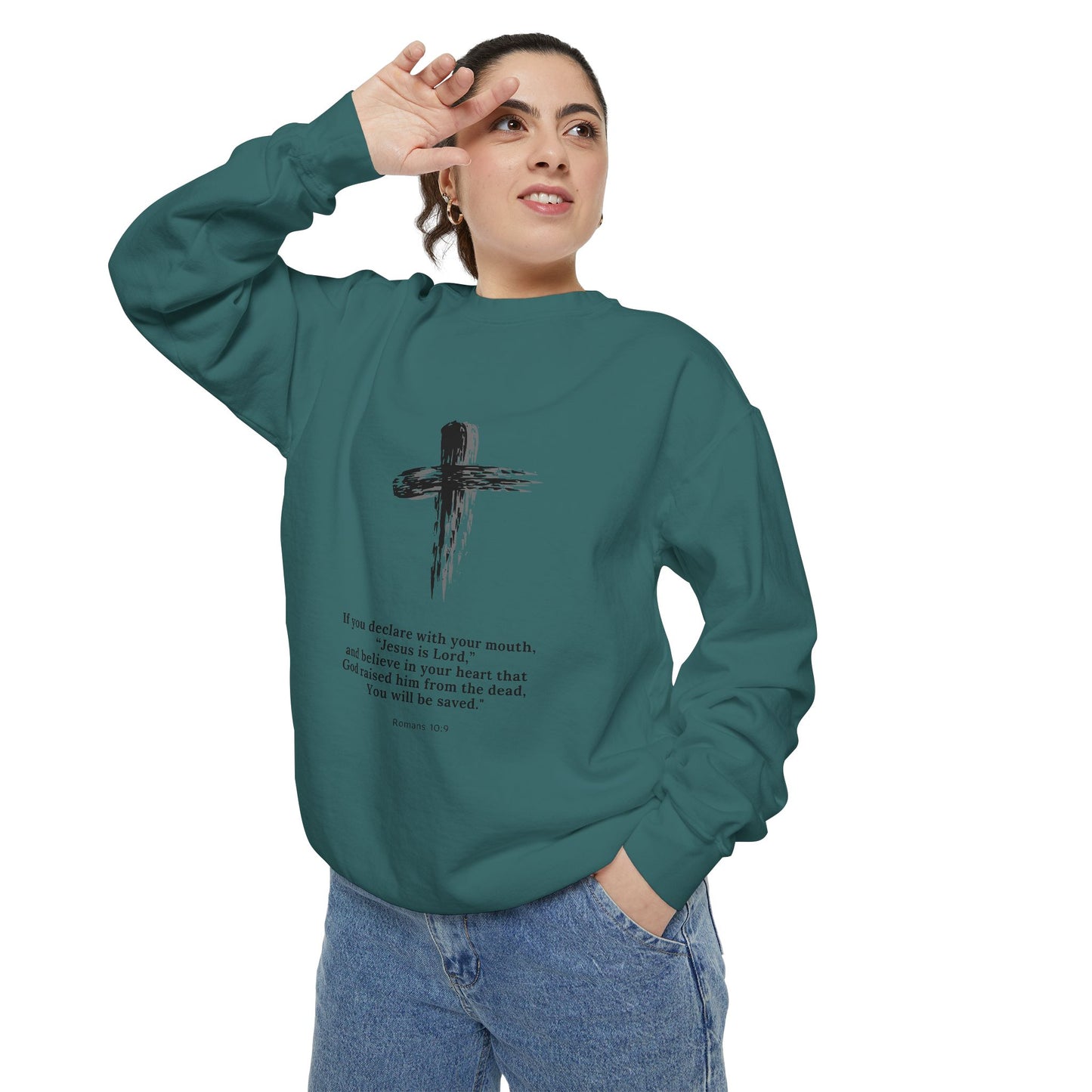 Unisex Garment-Dyed Sweatshirt with Inspirational Quote