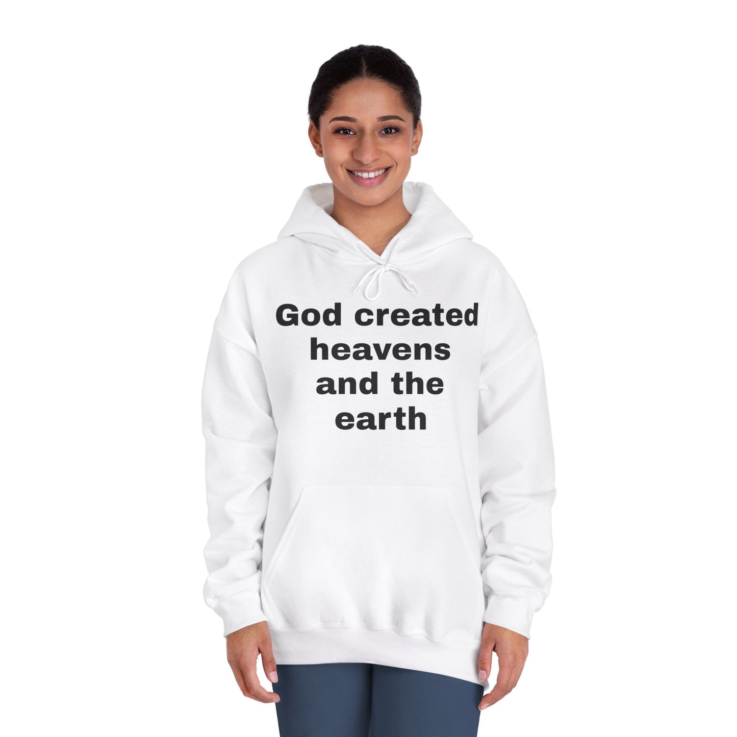 Inspirational Hooded Sweatshirt - Earth & Heavens Design, Unisex Hoodie, Religious Apparel, God Quote Sweatshirt, Gift for Believers
