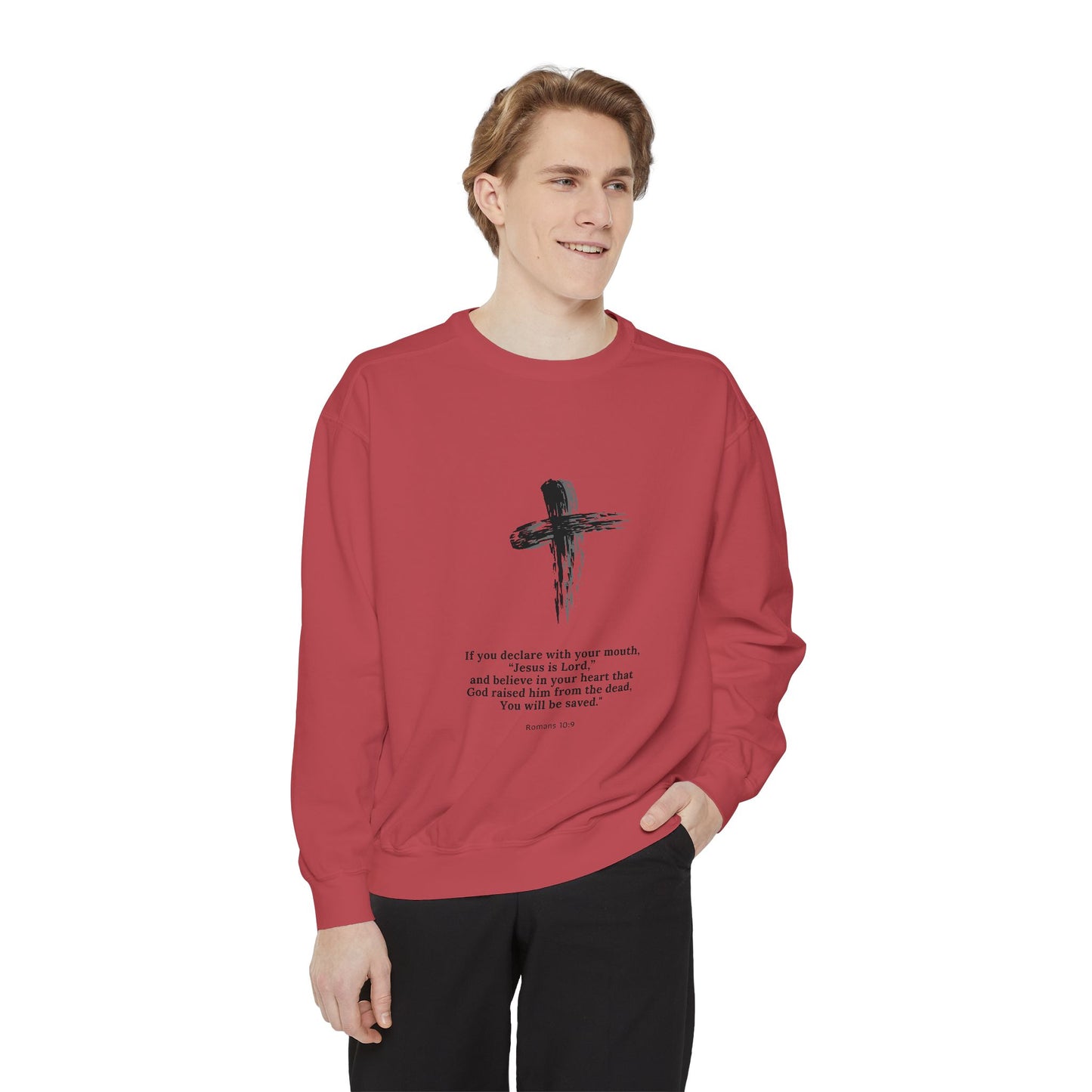 Unisex Garment-Dyed Sweatshirt with Inspirational Quote
