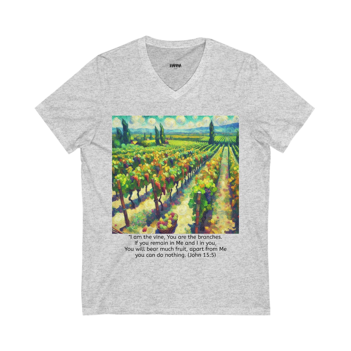 Inspirational V-Neck Tee with Bible Verse - Unisex Jersey Short Sleeve