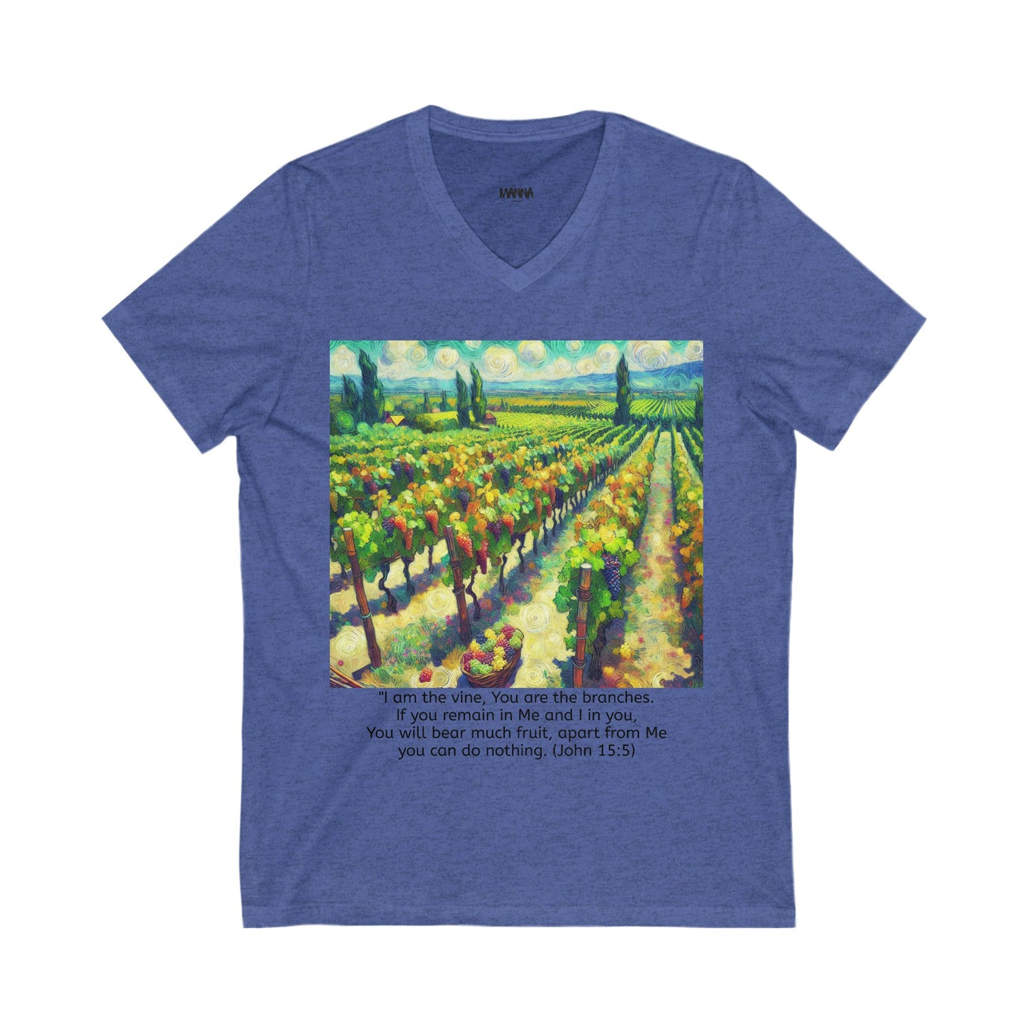 Inspirational V-Neck Tee with Bible Verse - Unisex Jersey Short Sleeve