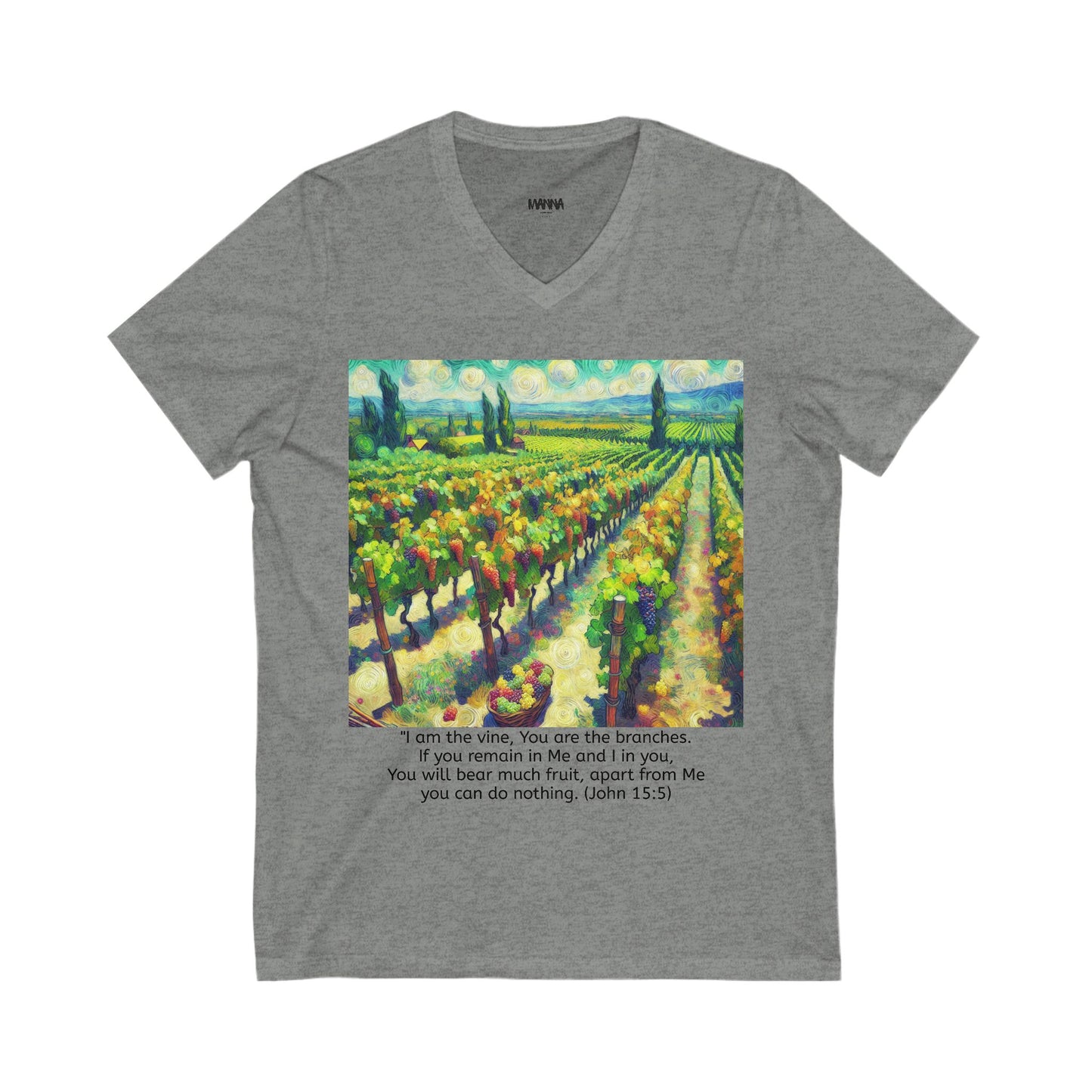 Inspirational V-Neck Tee with Bible Verse - Unisex Jersey Short Sleeve