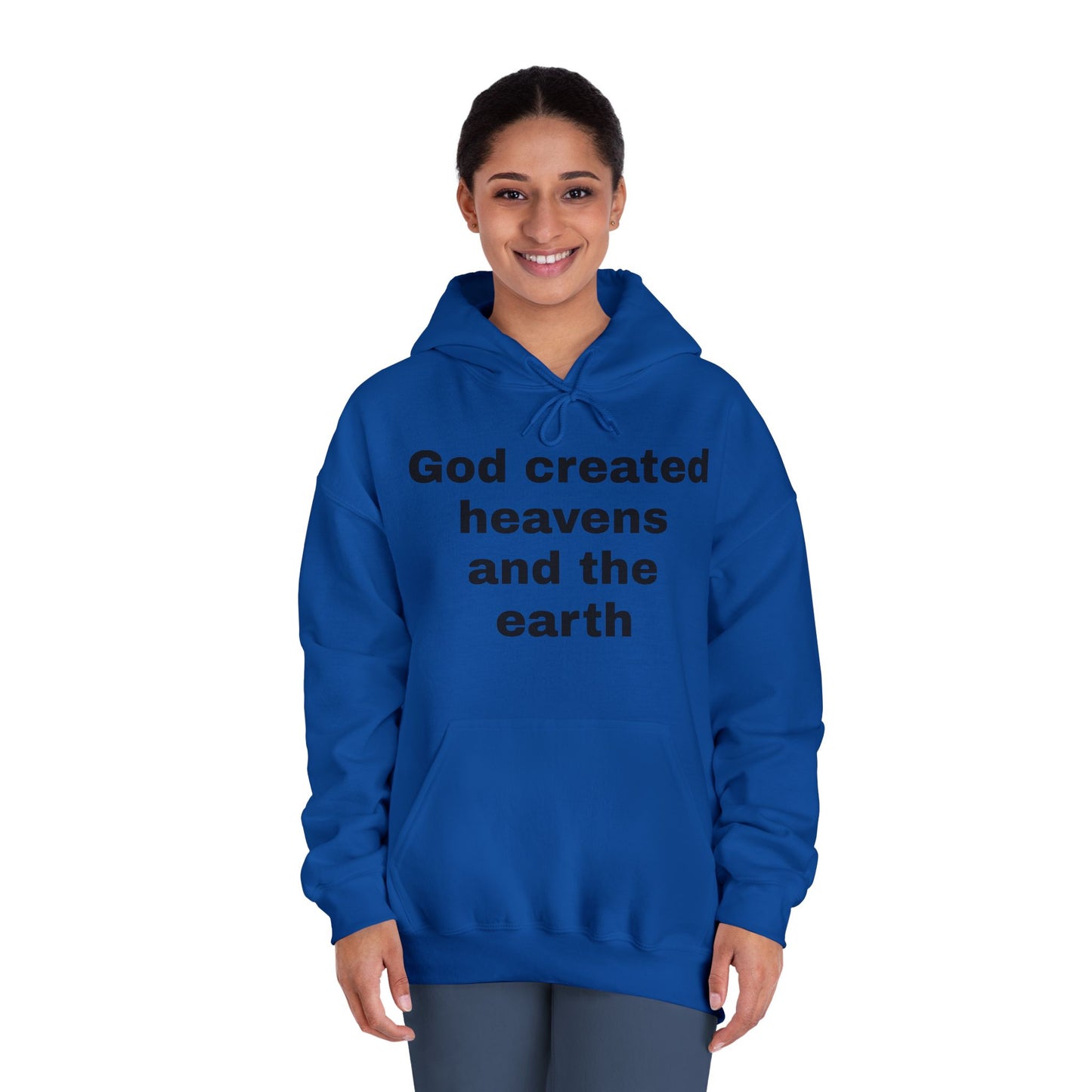 Inspirational Hooded Sweatshirt - Earth & Heavens Design, Unisex Hoodie, Religious Apparel, God Quote Sweatshirt, Gift for Believers