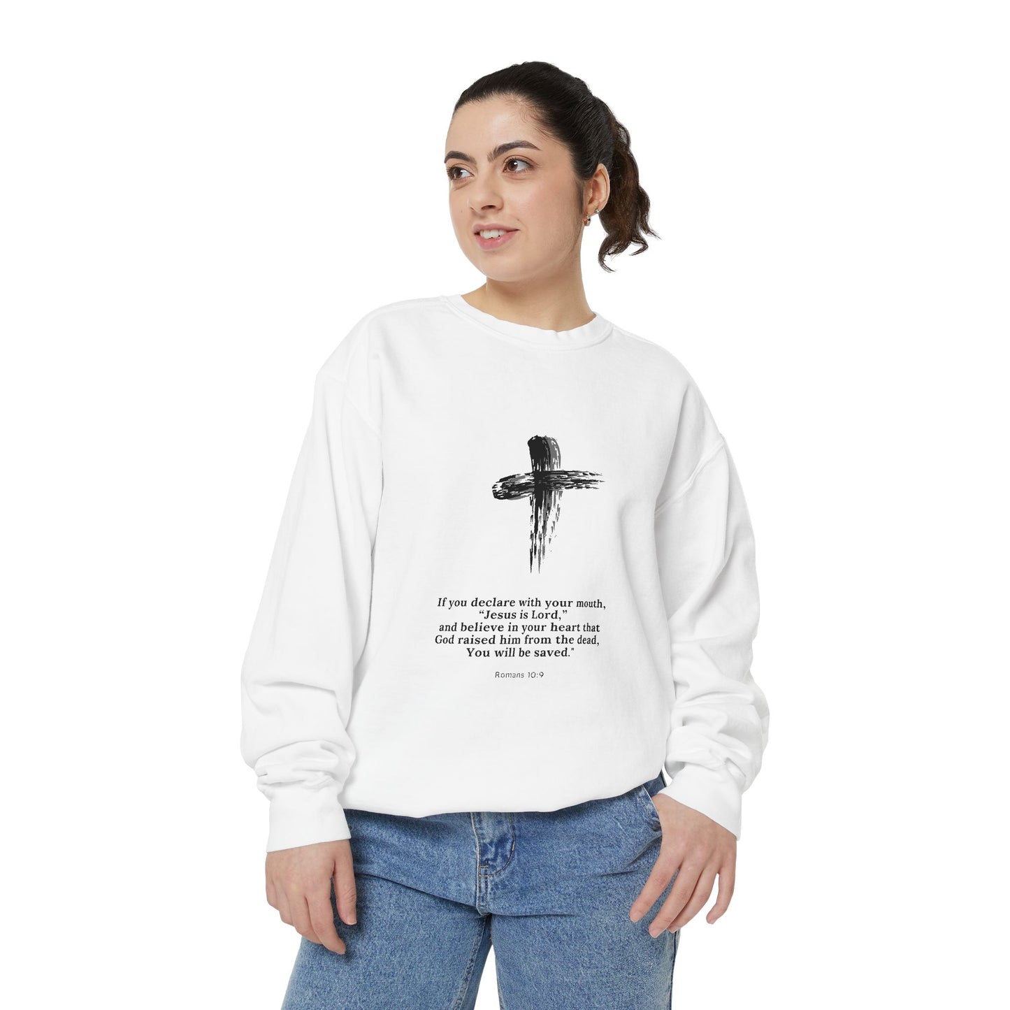 Unisex Garment-Dyed Sweatshirt with Inspirational Quote