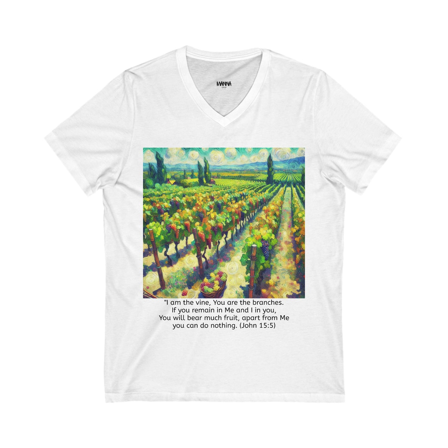 Inspirational V-Neck Tee with Bible Verse - Unisex Jersey Short Sleeve