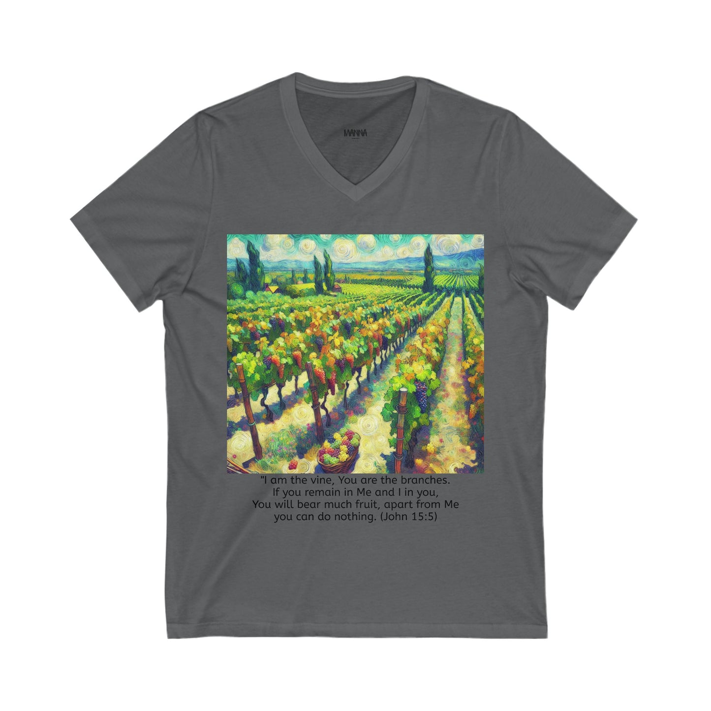 Inspirational V-Neck Tee with Bible Verse - Unisex Jersey Short Sleeve