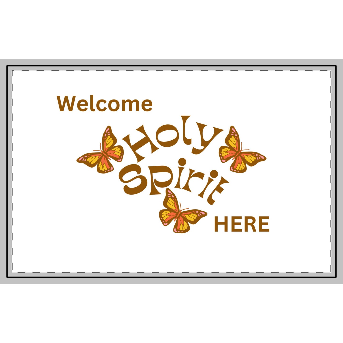 Welcome Holy Spirit Butterfly Rug