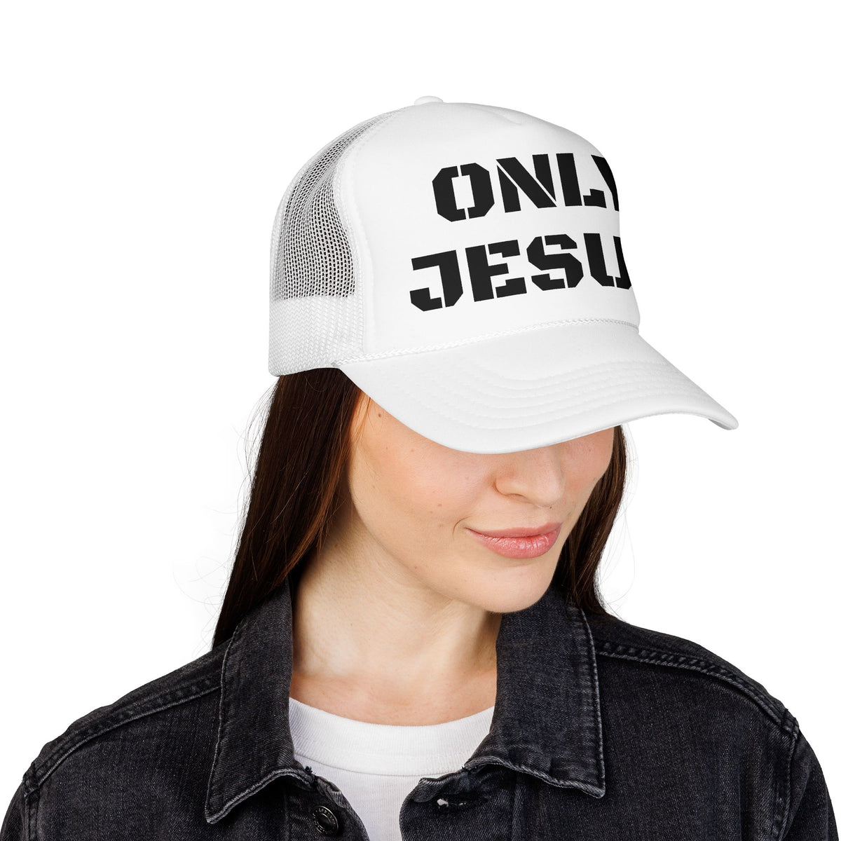 Trucker Hat — "Only Jesus" Embroidered Foam Cap