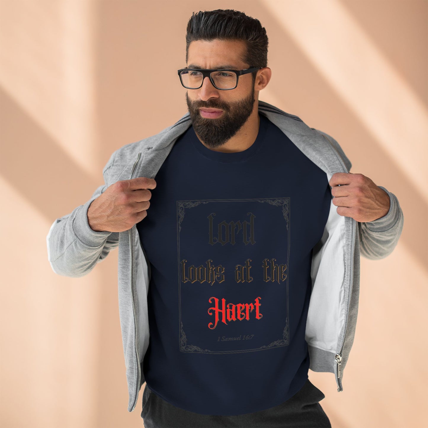 Faith-Inspired Unisex Crewneck Sweatshirt – 'Lord Looks at the Heart'