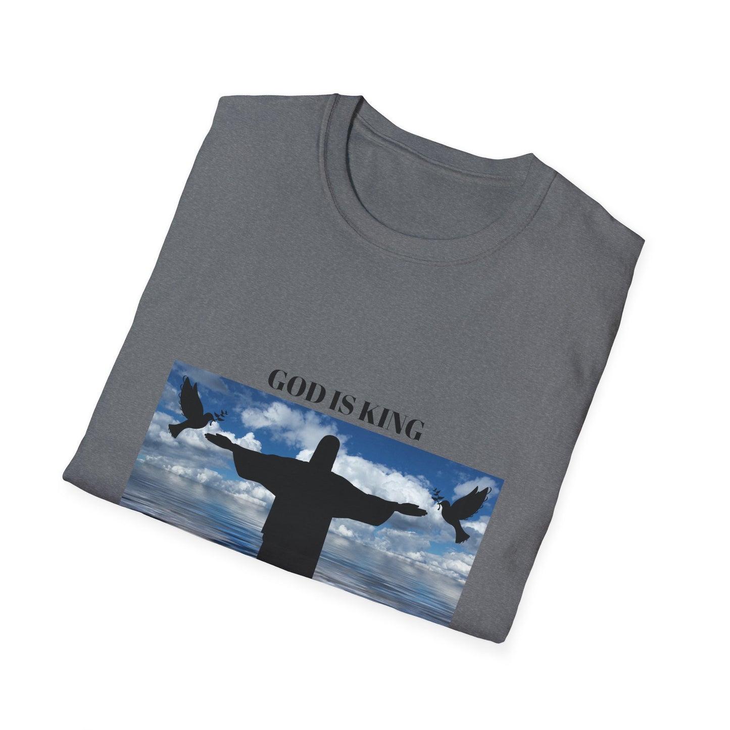 God Is King Unisex Softstyle T-Shirt | Psalm 147:5 | Faith-Inspired Apparel