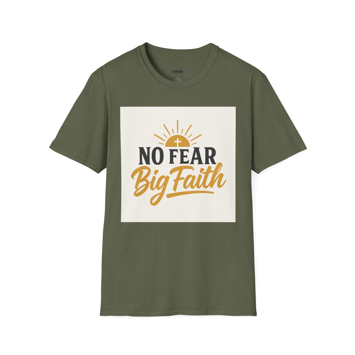 Faith-Inspired Unisex Softstyle T-Shirt | No Fear Big Faith, Inspirational Tee, Christian Apparel, Gift for Believers, Everyday Wear