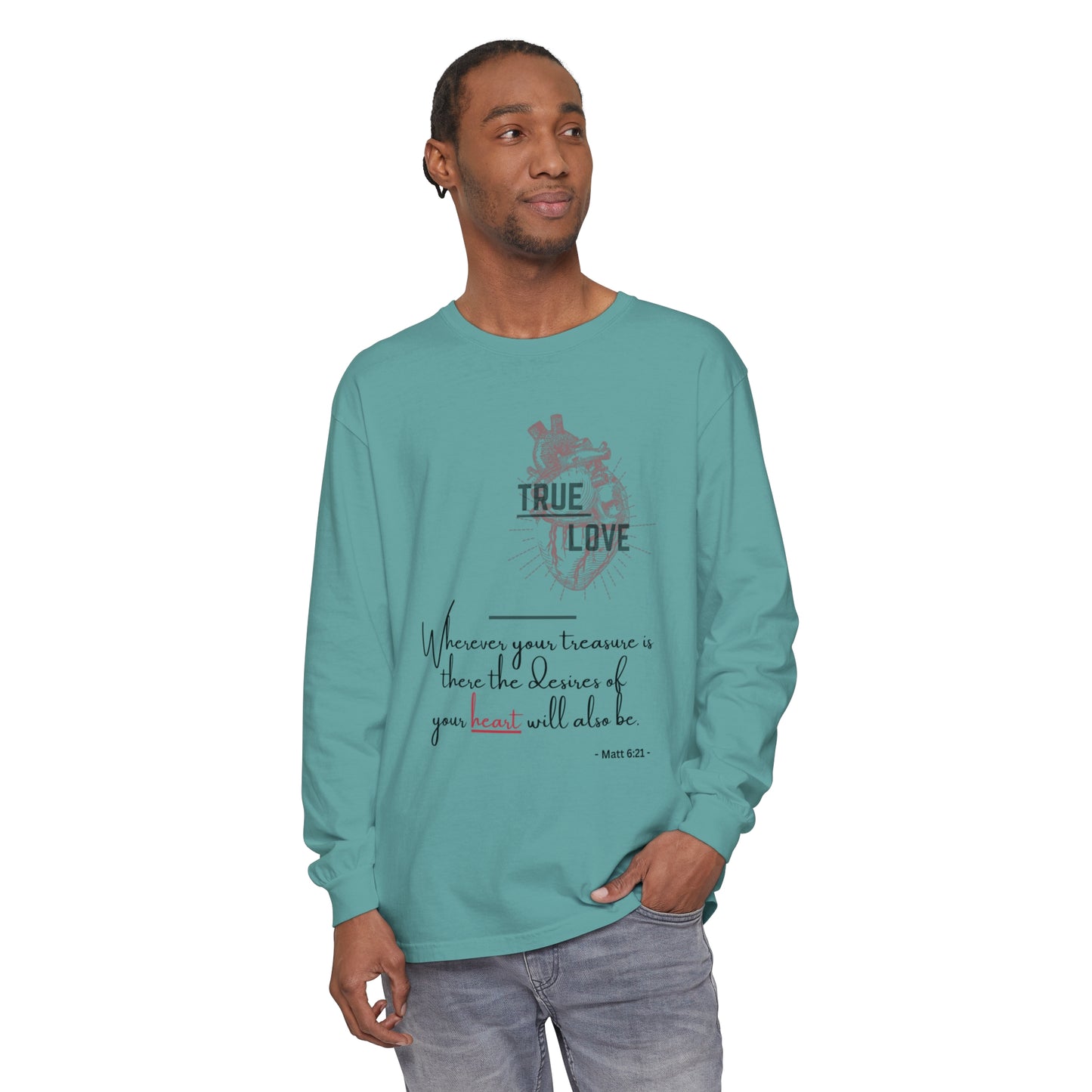 True Love Inspirational Long Sleeve T-Shirt for Heartfelt Connection