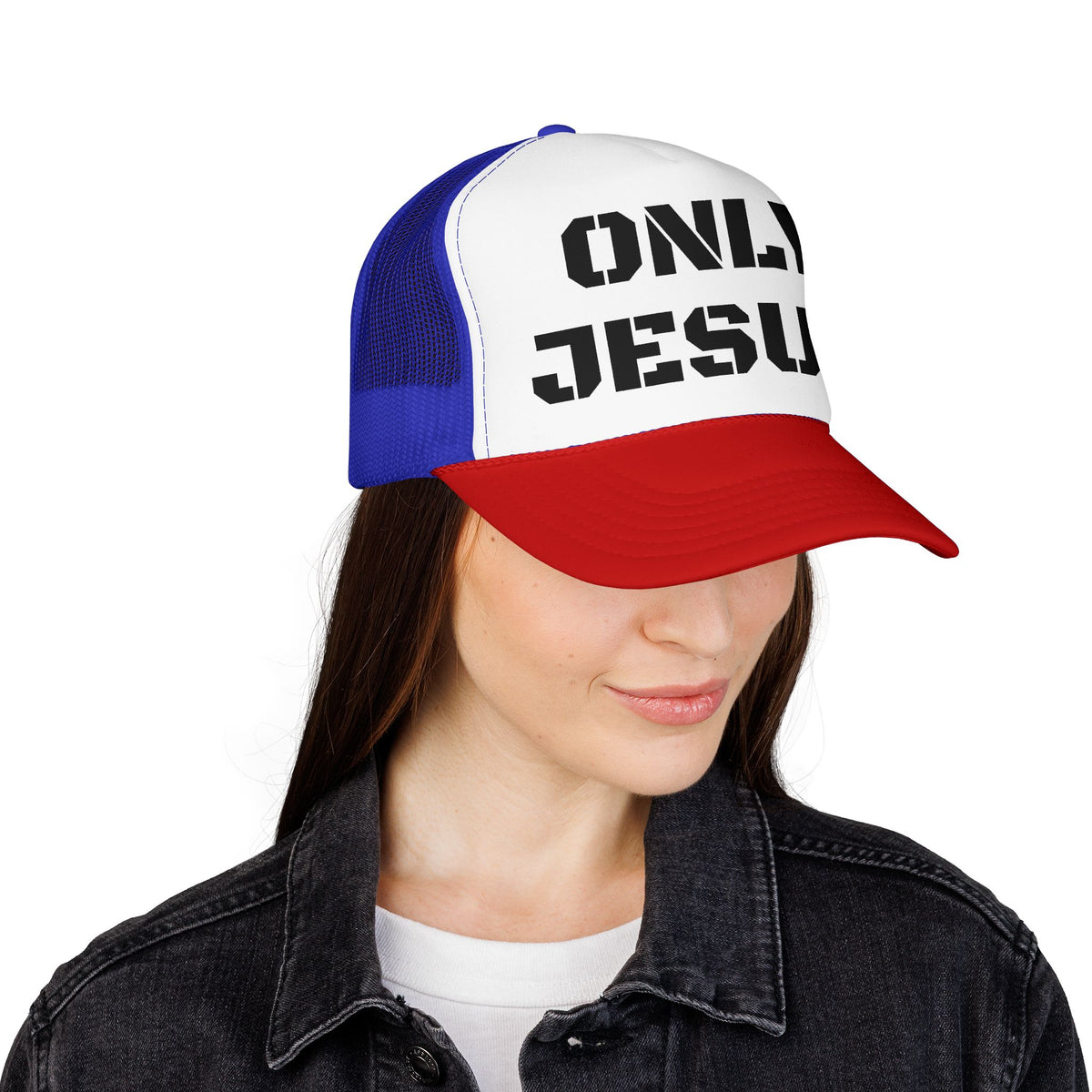 Trucker Hat — "Only Jesus" Embroidered Foam Cap