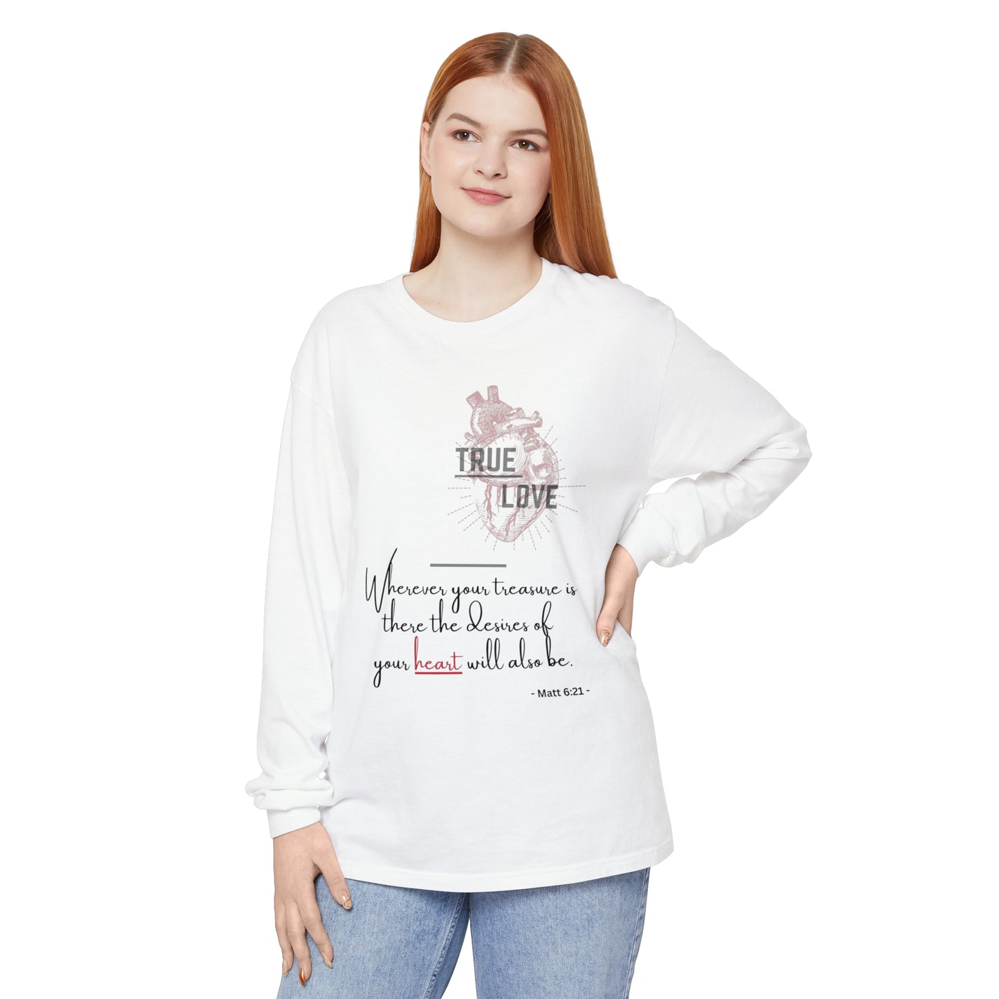 True Love Inspirational Long Sleeve T-Shirt for Heartfelt Connection