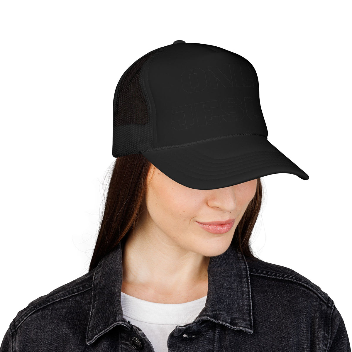 Trucker Hat — "Only Jesus" Embroidered Foam Cap