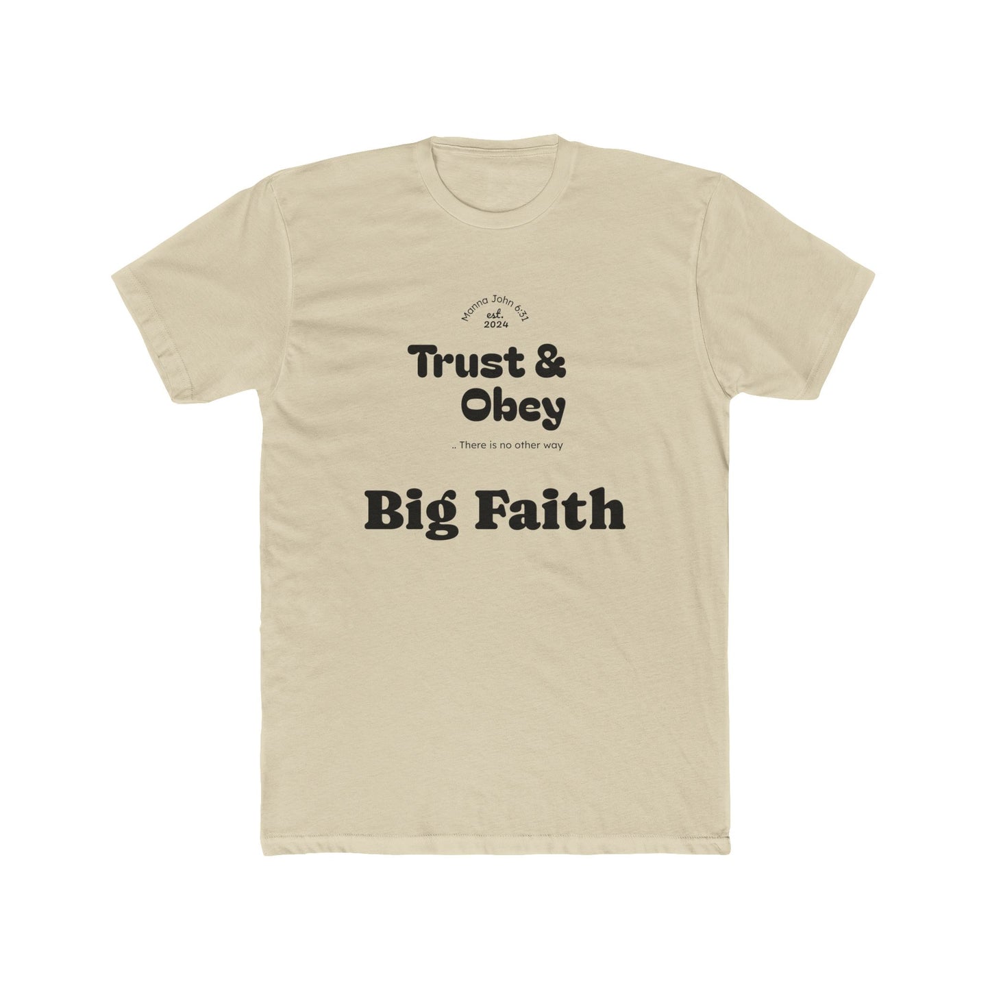 Faith-Inspired Cotton Crew Tee for Everyday Wear, Religious Shirt, Inspirational Gift, Christian Apparel, Trust & Obey Shirt, [...]