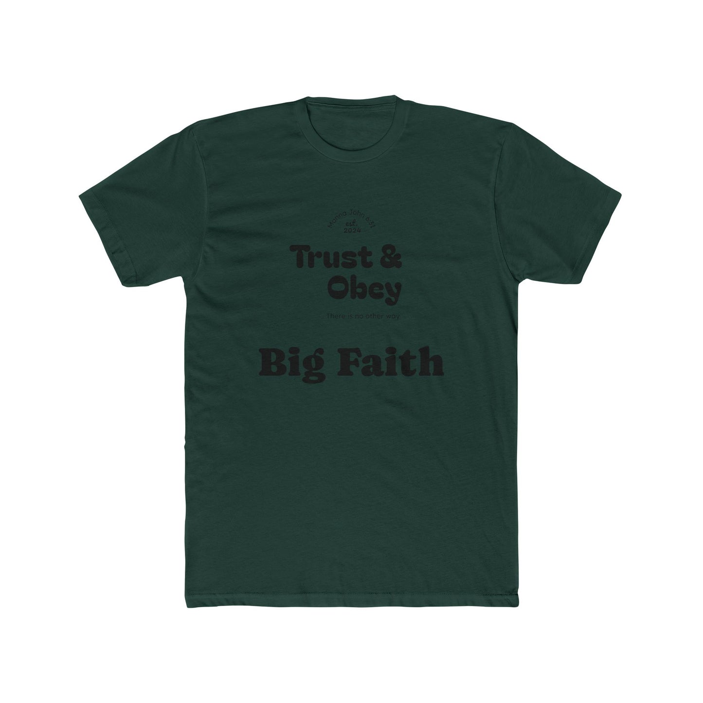 Faith-Inspired Cotton Crew Tee for Everyday Wear, Religious Shirt, Inspirational Gift, Christian Apparel, Trust & Obey Shirt, [...]