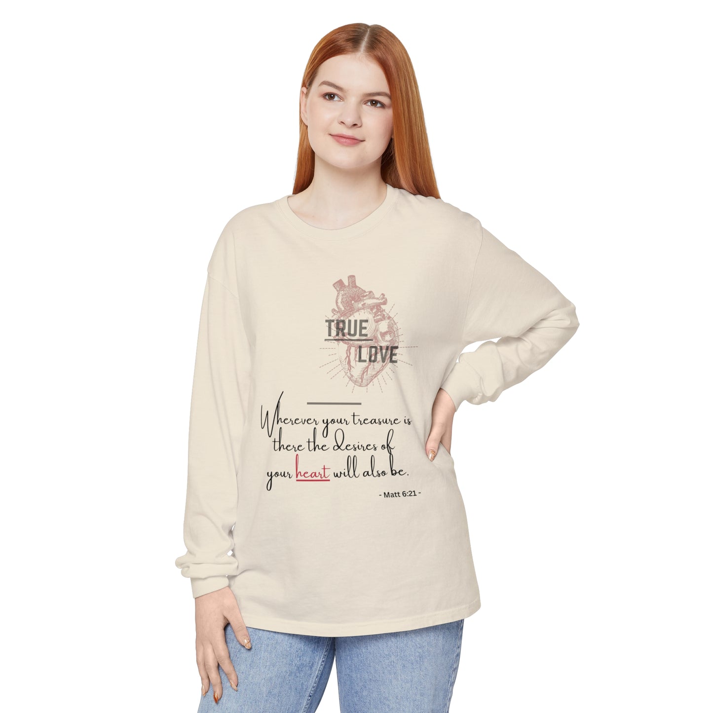 True Love Inspirational Long Sleeve T-Shirt for Heartfelt Connection