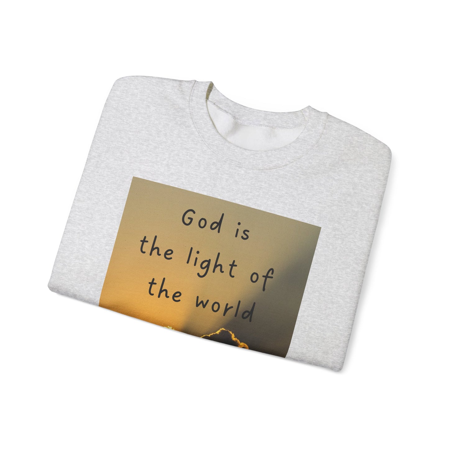 Inspirational Faith & Family Sweatshirt - 'God is the Light of the World' & 'Best Dad Ever'