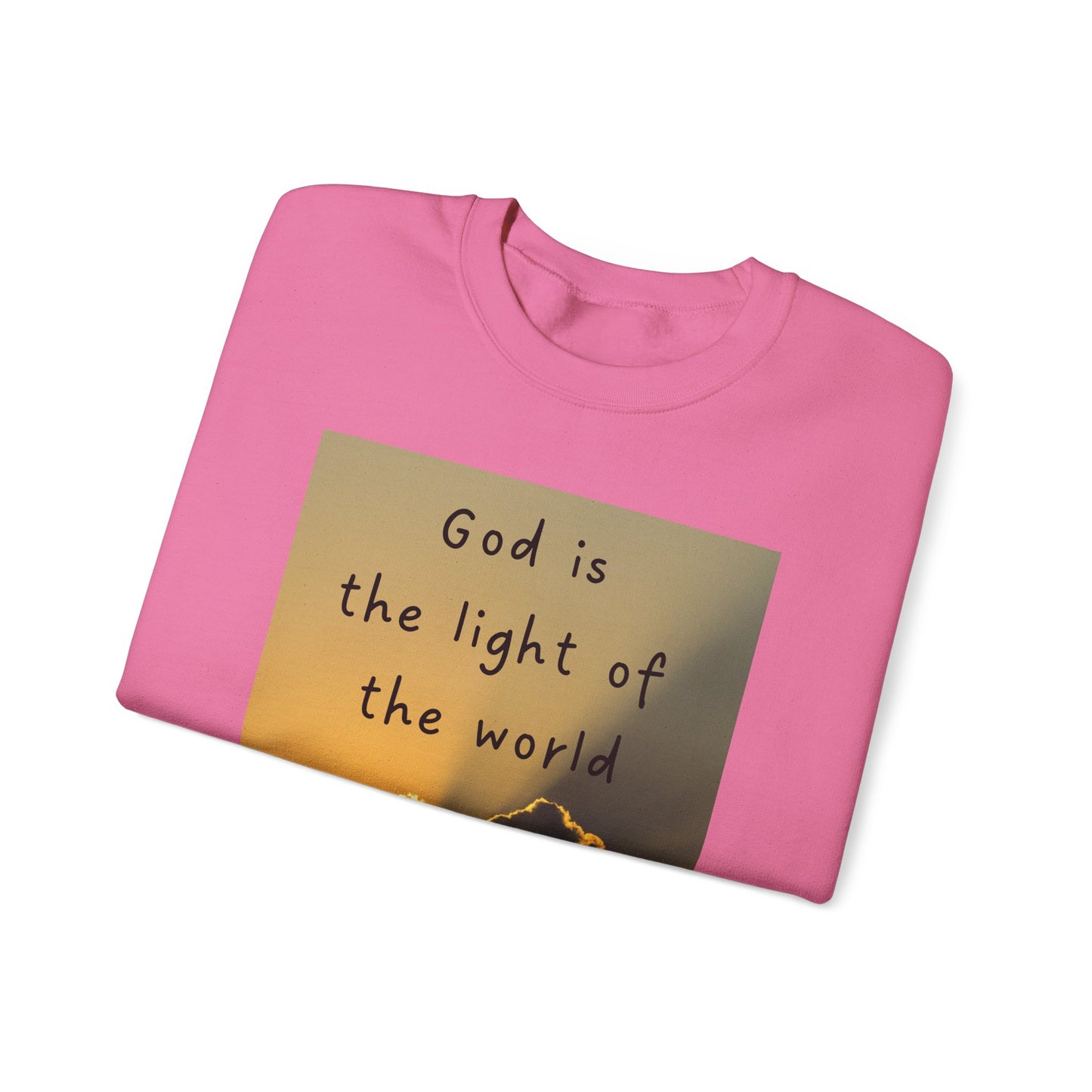 Faith & Family Unisex Heavy Blend™ Crewneck Sweatshirt - 'God is the Light of the World' & 'Best Mom Ever' Design