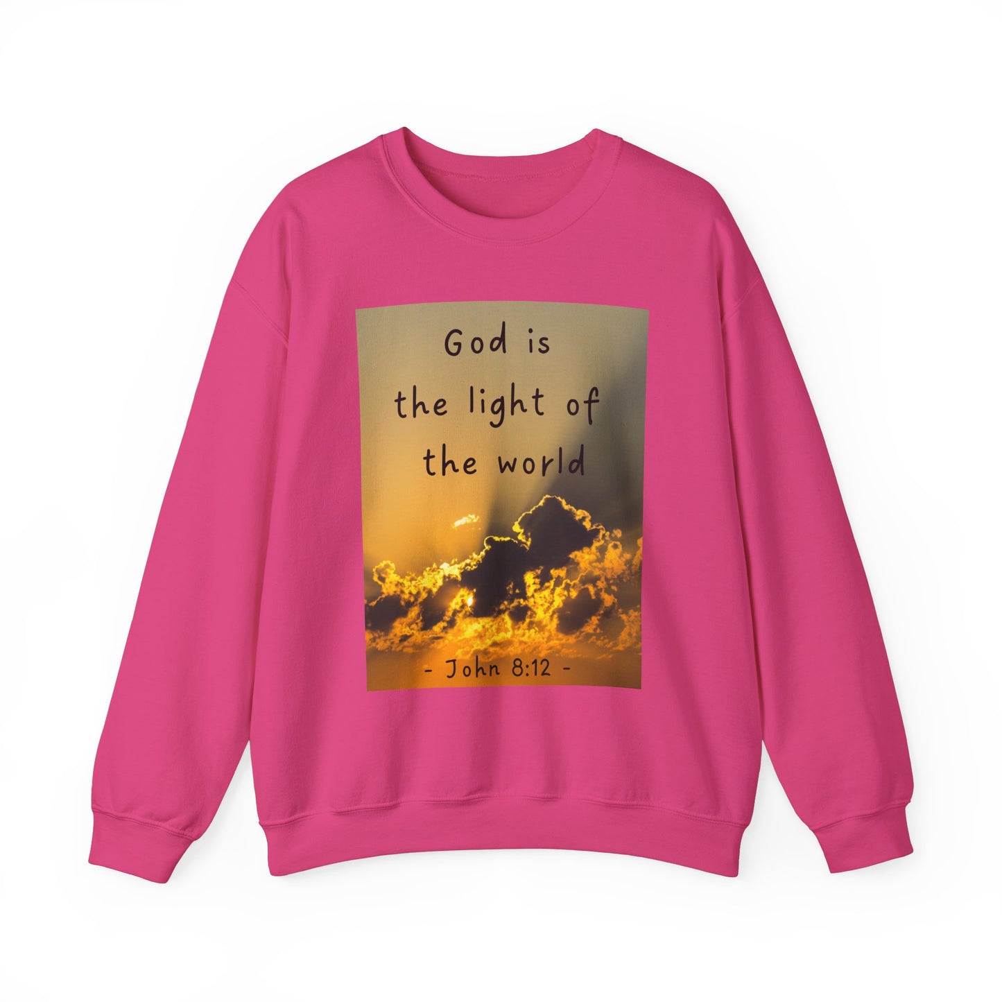 Faith & Family Unisex Heavy Blend™ Crewneck Sweatshirt - 'God is the Light of the World' & 'Best Mom Ever' Design