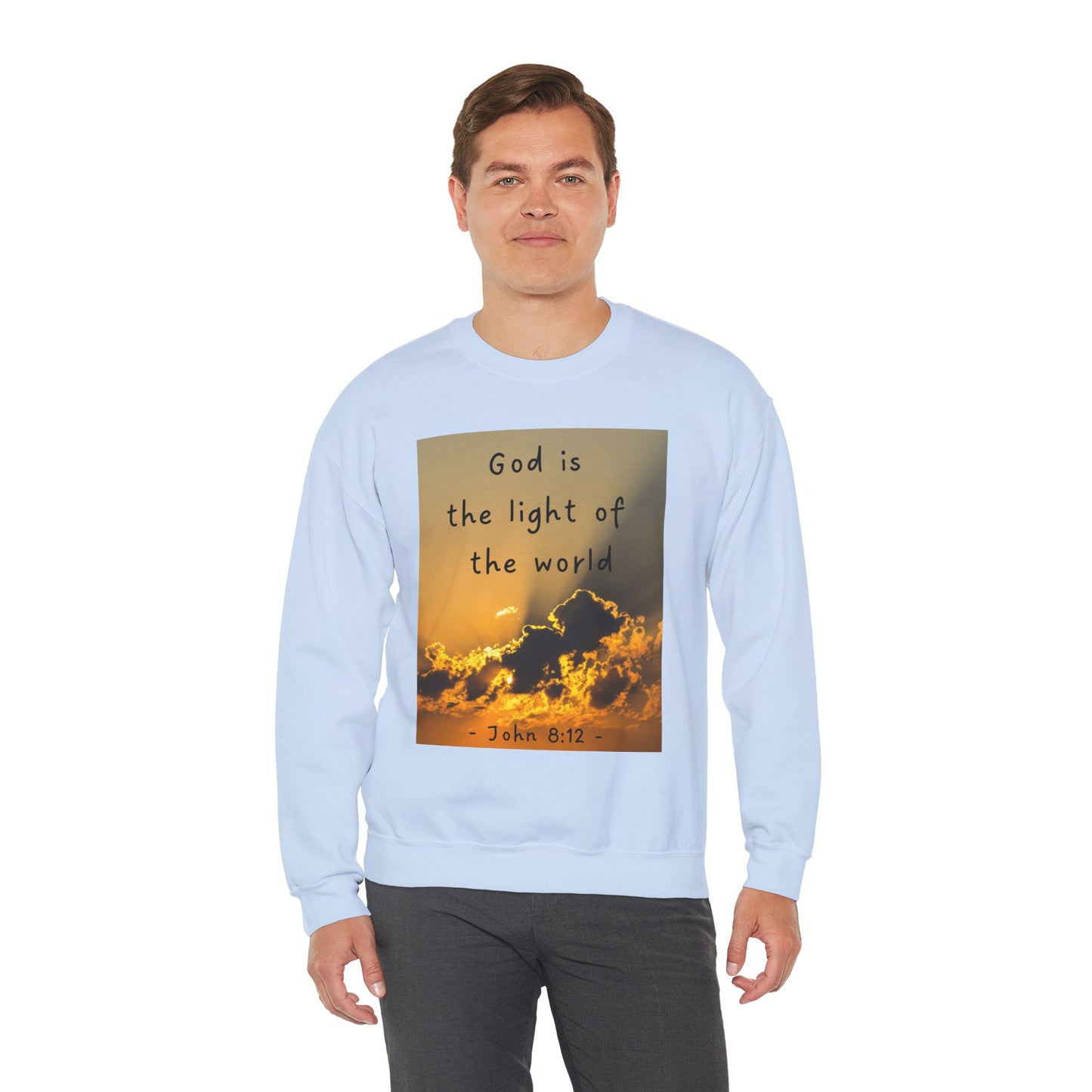 Inspirational Faith & Family Sweatshirt - 'God is the Light of the World' & 'Best Dad Ever'