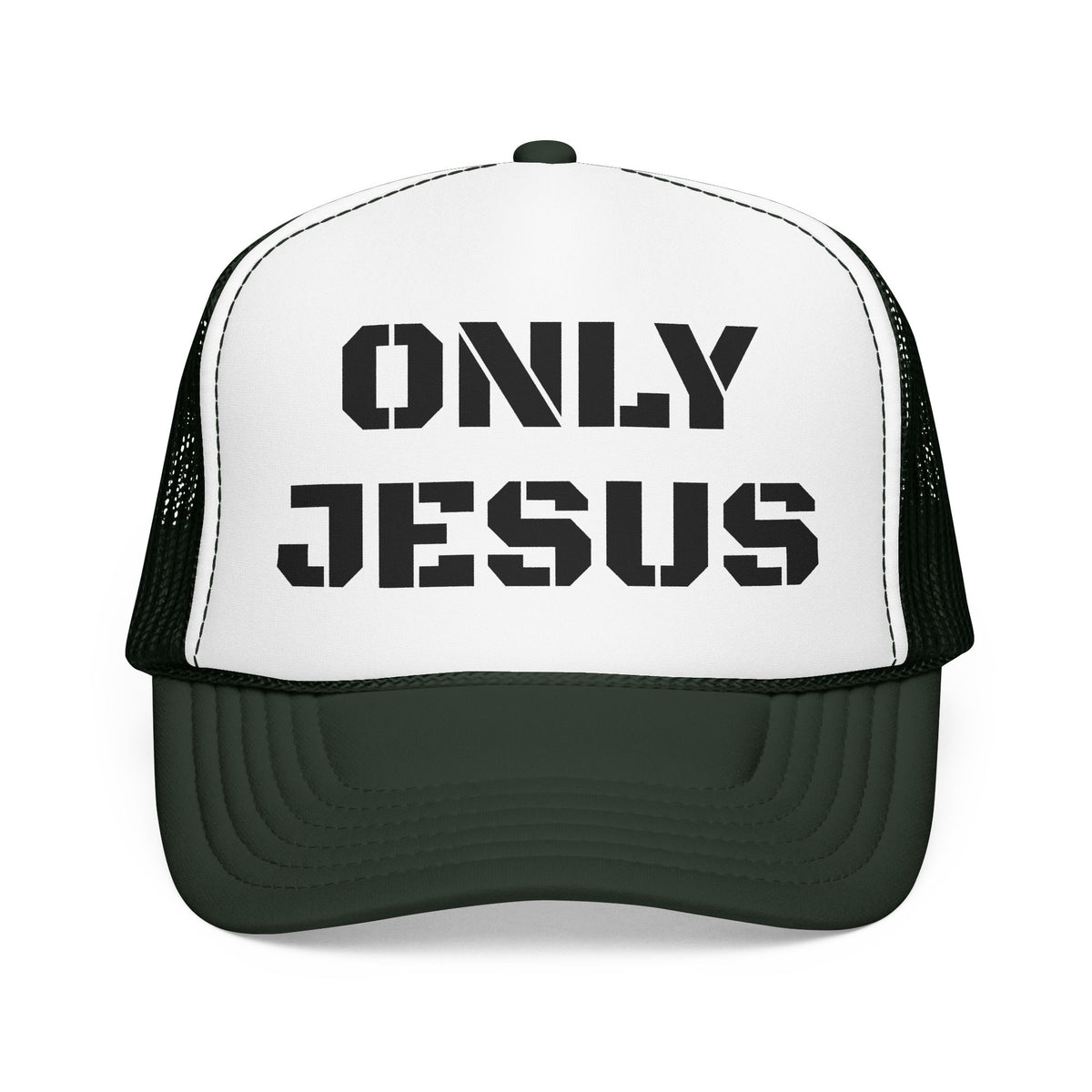 Trucker Hat — "Only Jesus" Embroidered Foam Cap