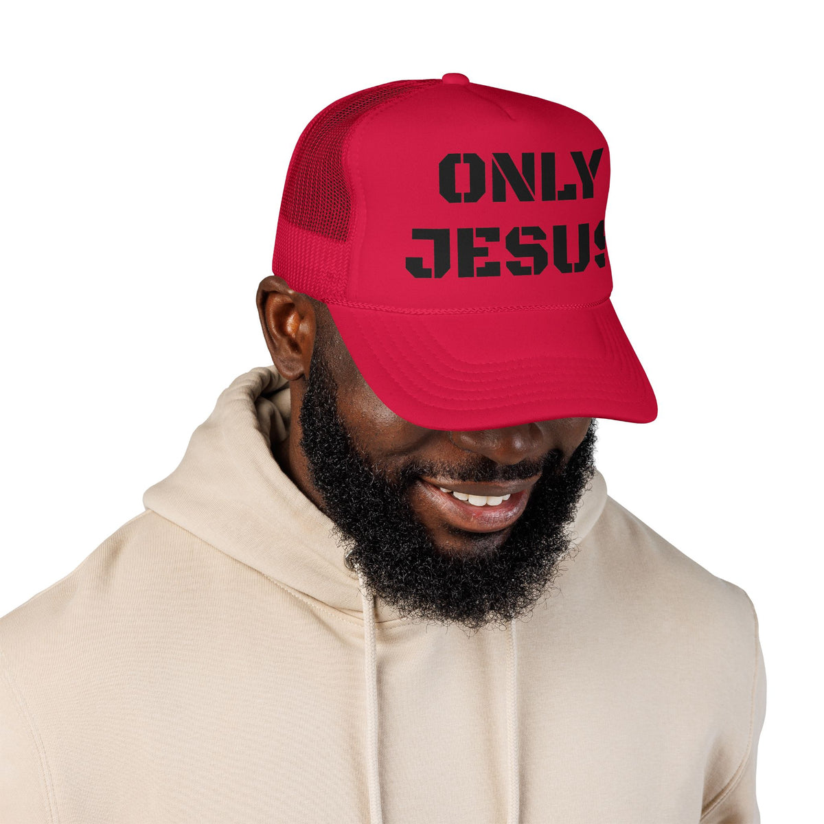 Trucker Hat — "Only Jesus" Embroidered Foam Cap