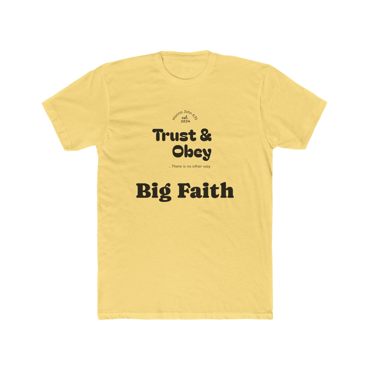 Faith-Inspired Cotton Crew Tee for Everyday Wear, Religious Shirt, Inspirational Gift, Christian Apparel, Trust & Obey Shirt, [...]