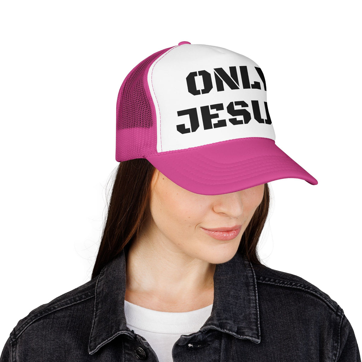 Trucker Hat — "Only Jesus" Embroidered Foam Cap