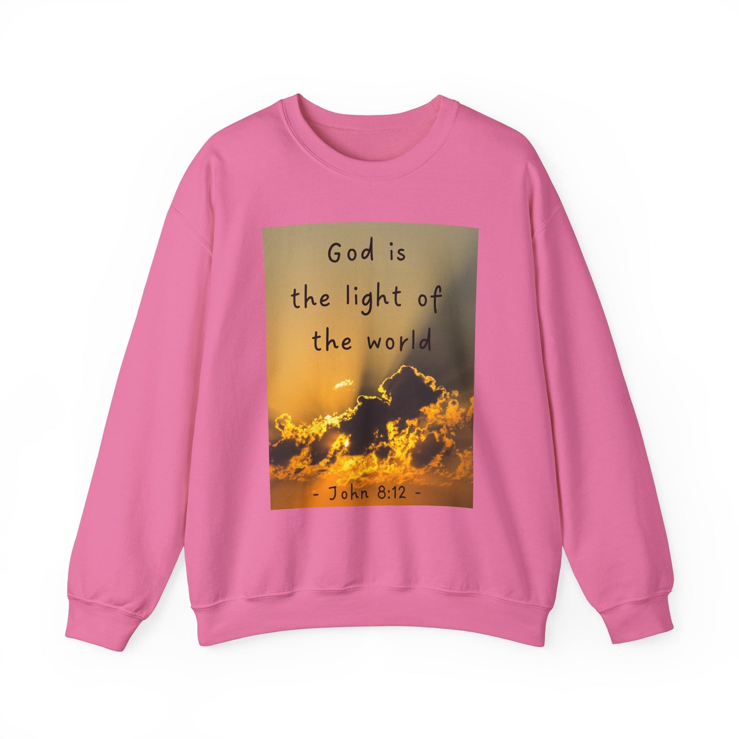 Faith & Family Unisex Heavy Blend™ Crewneck Sweatshirt - 'God is the Light of the World' & 'Best Mom Ever' Design