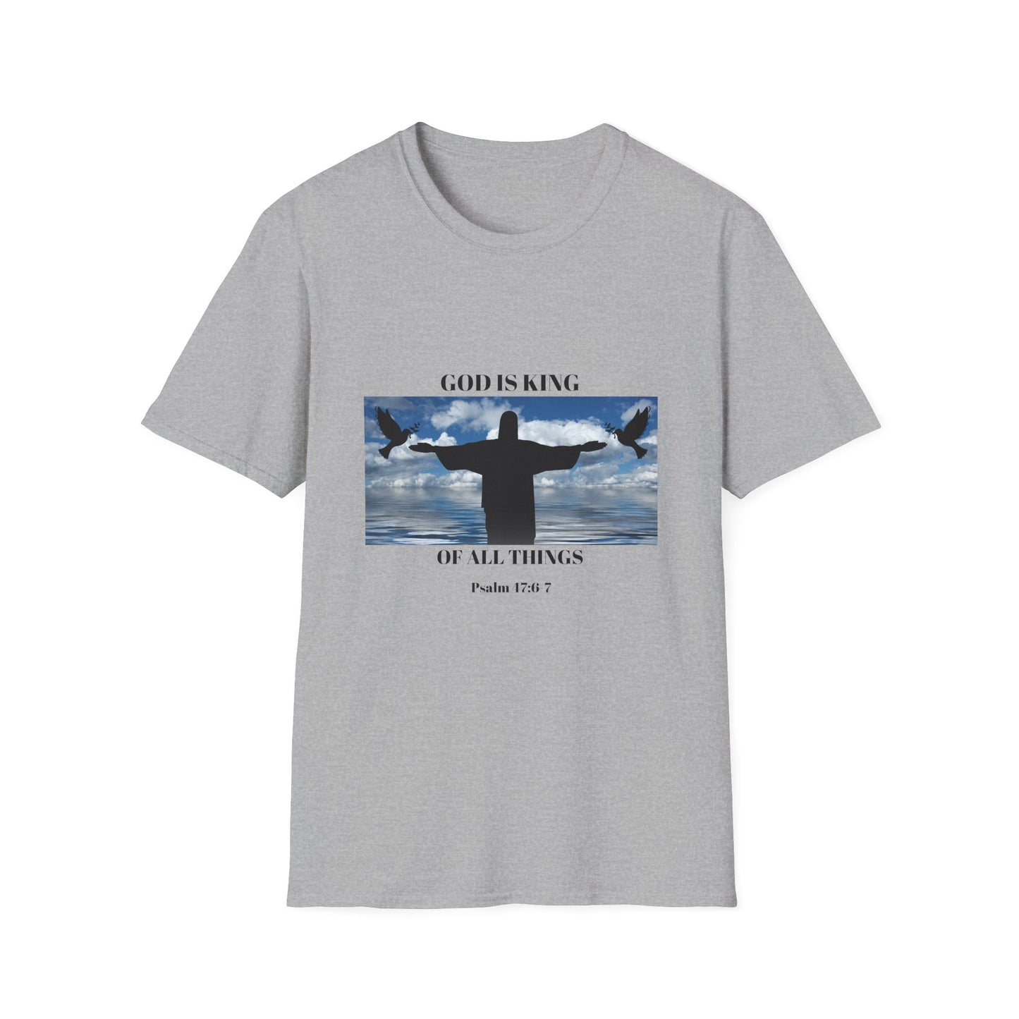 God Is King Unisex Softstyle T-Shirt | Psalm 147:5 | Faith-Inspired Apparel