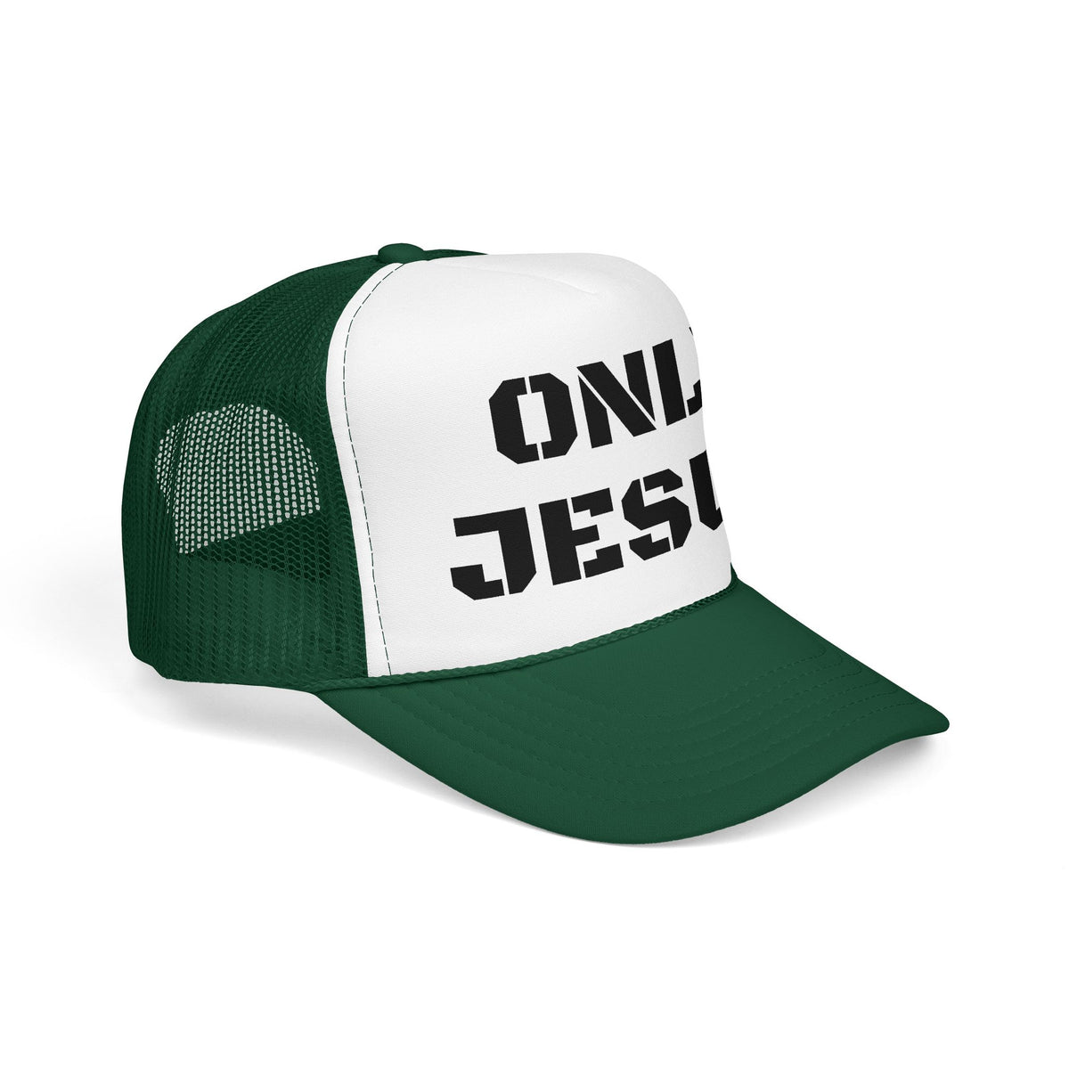 Trucker Hat — "Only Jesus" Embroidered Foam Cap