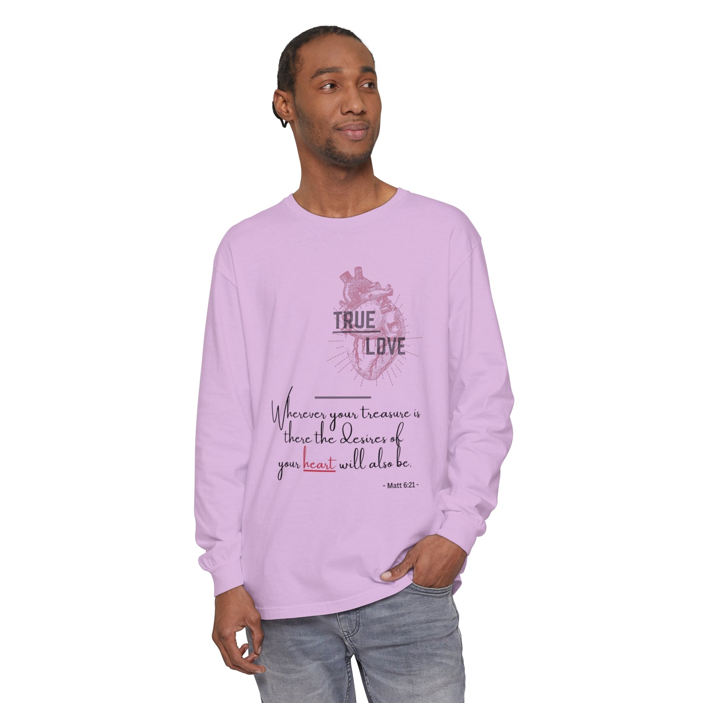 True Love Inspirational Long Sleeve T-Shirt for Heartfelt Connection