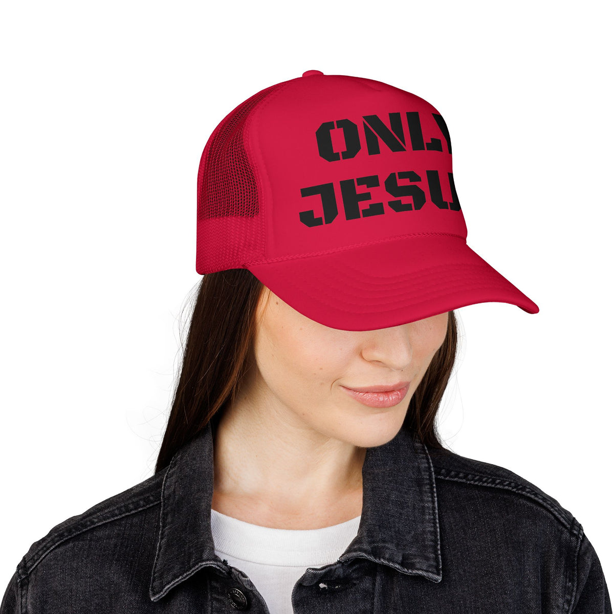 Trucker Hat — "Only Jesus" Embroidered Foam Cap