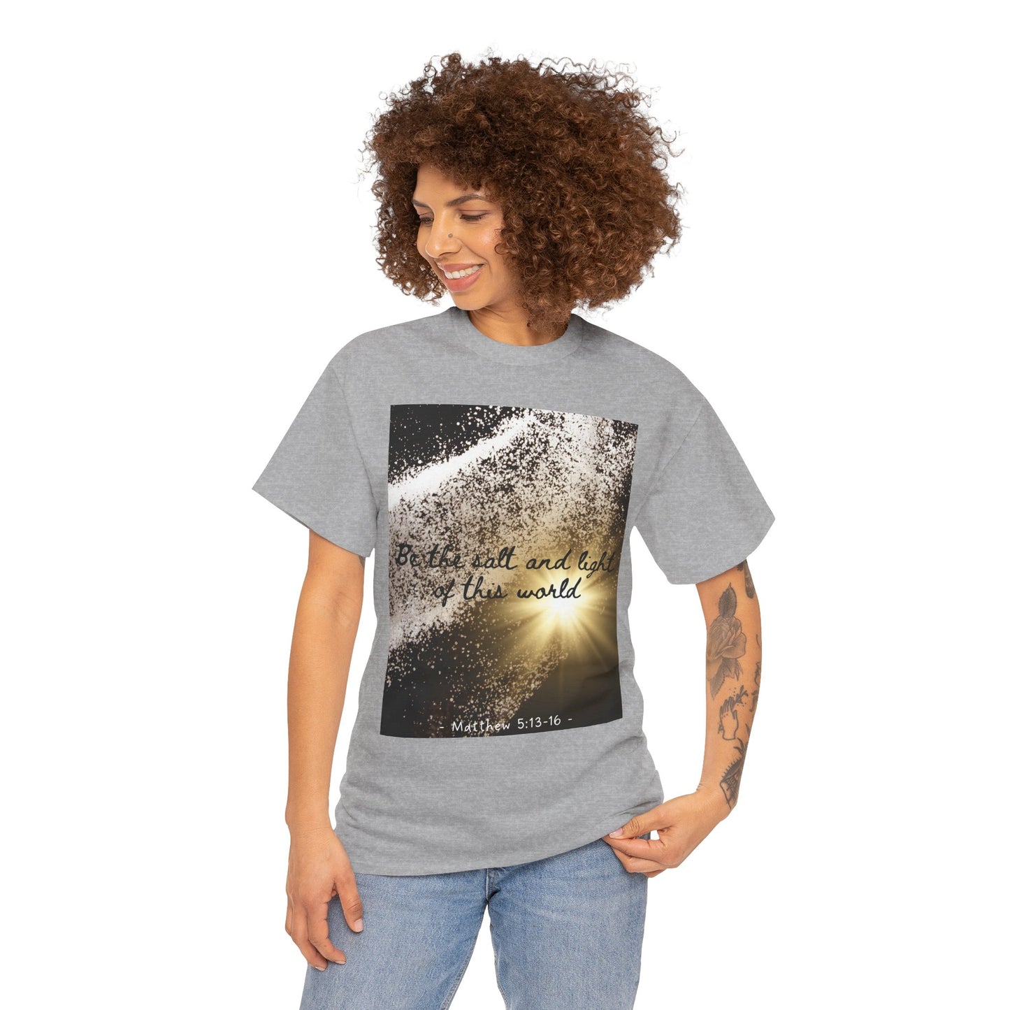 Inspirational Unisex Heavy Cotton Tee - 'Salt and Light of This World'