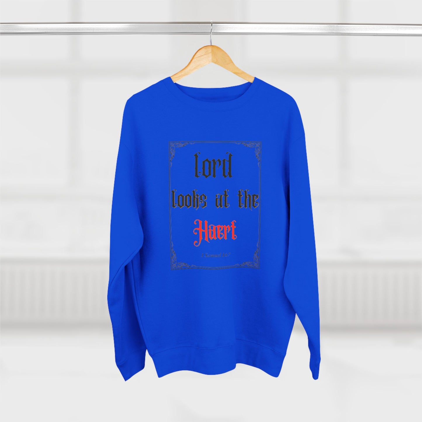 Faith-Inspired Unisex Crewneck Sweatshirt – 'Lord Looks at the Heart'