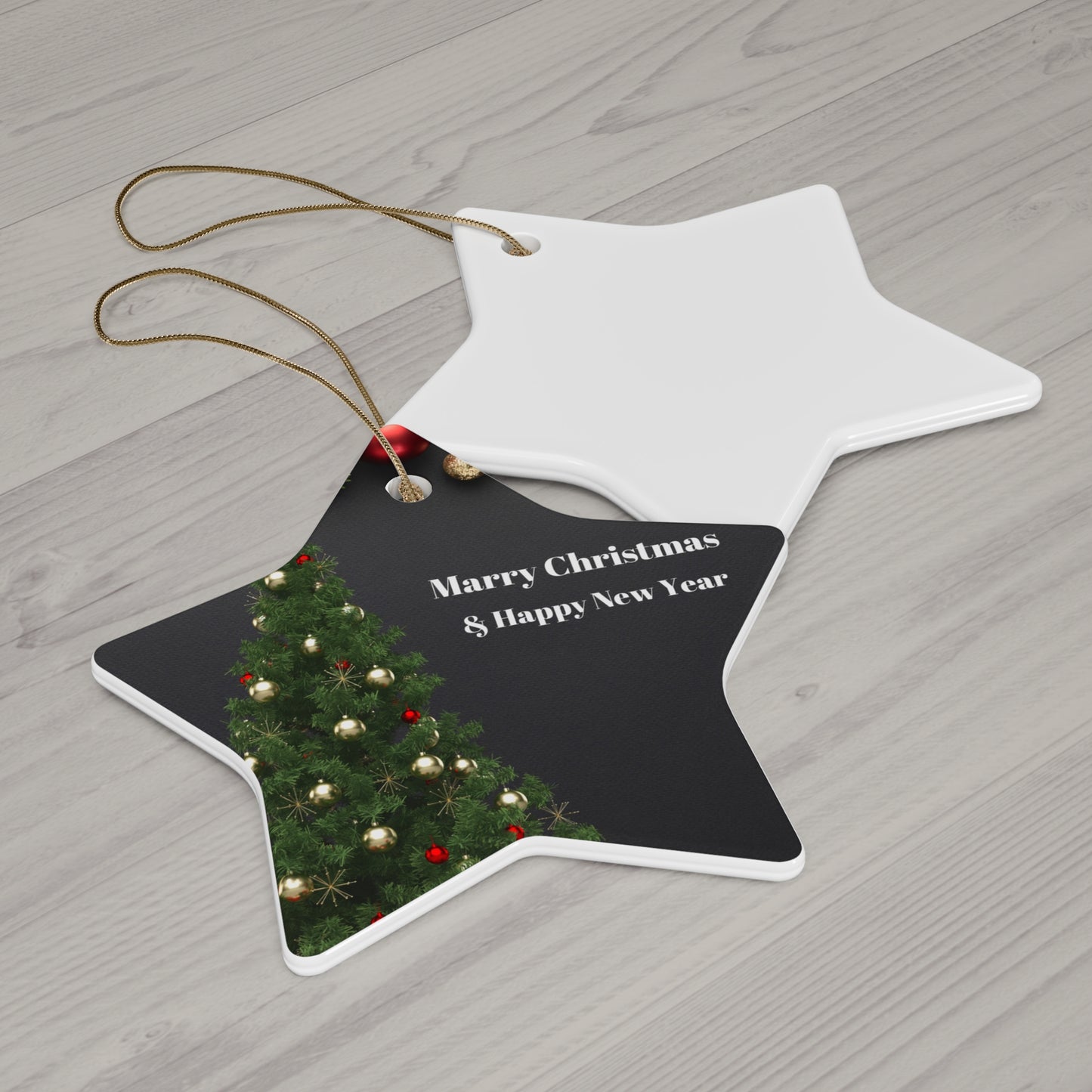 Personalized Christmas Ceramic Ornament - Celebrate with Joyful Holiday Greetings