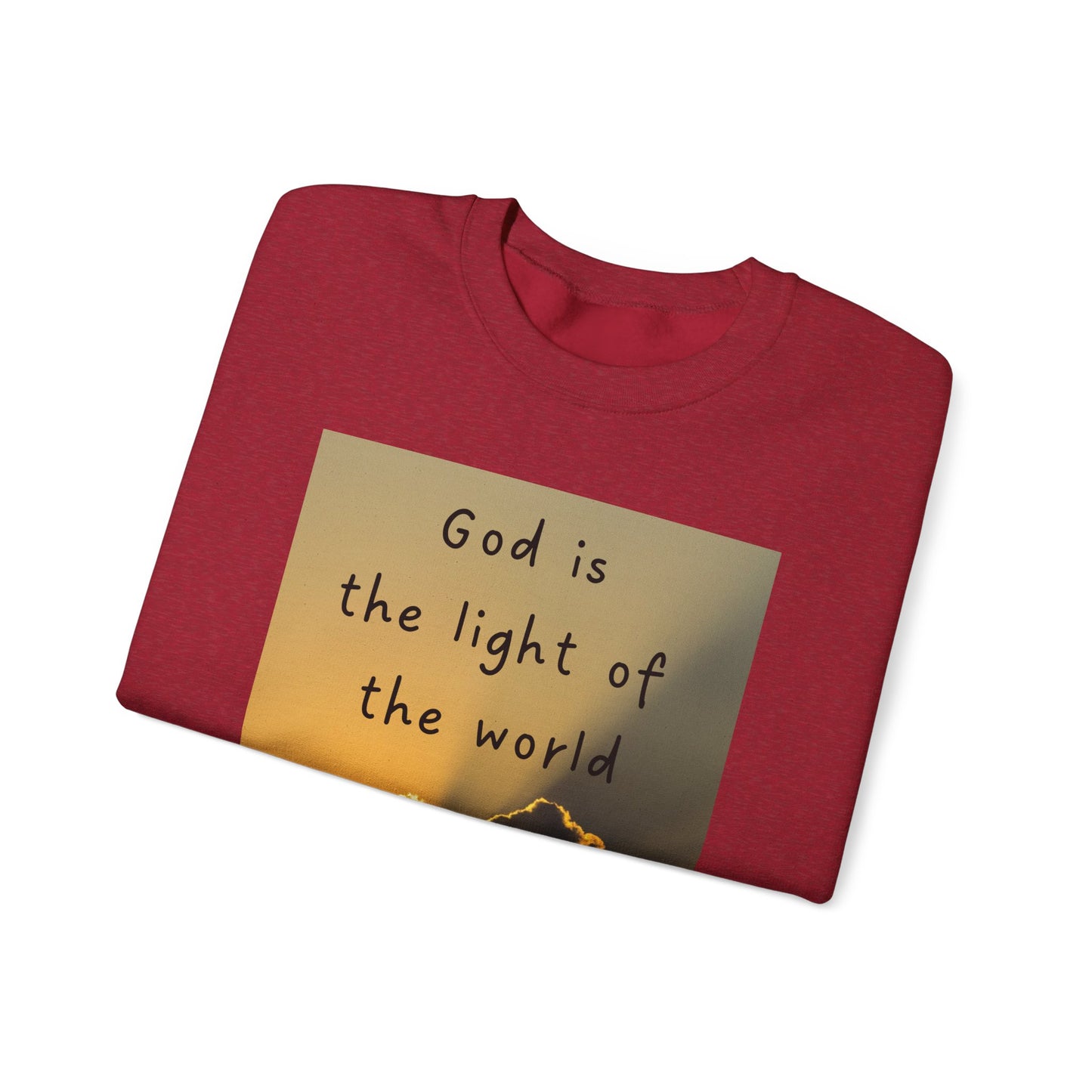 Faith & Family Unisex Heavy Blend™ Crewneck Sweatshirt - 'God is the Light of the World' & 'Best Mom Ever' Design