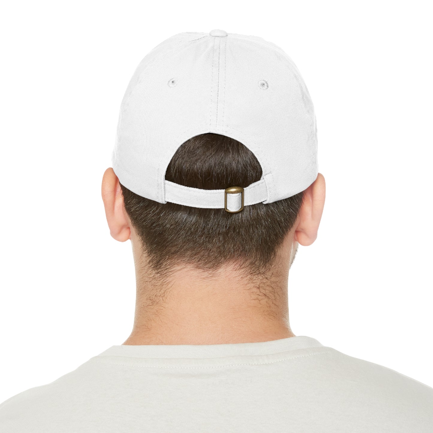 Dad Hat with Leather Patch (Round)