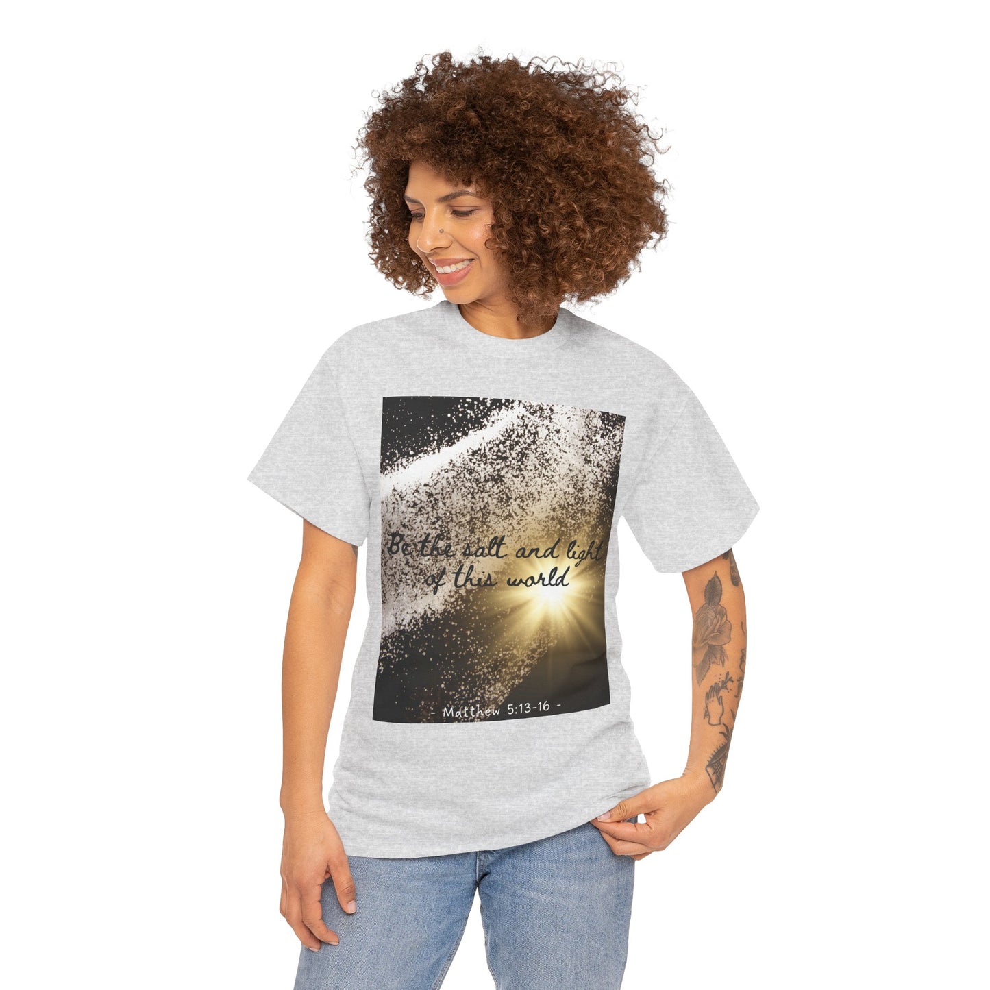 Inspirational Unisex Heavy Cotton Tee - 'Salt and Light of This World'